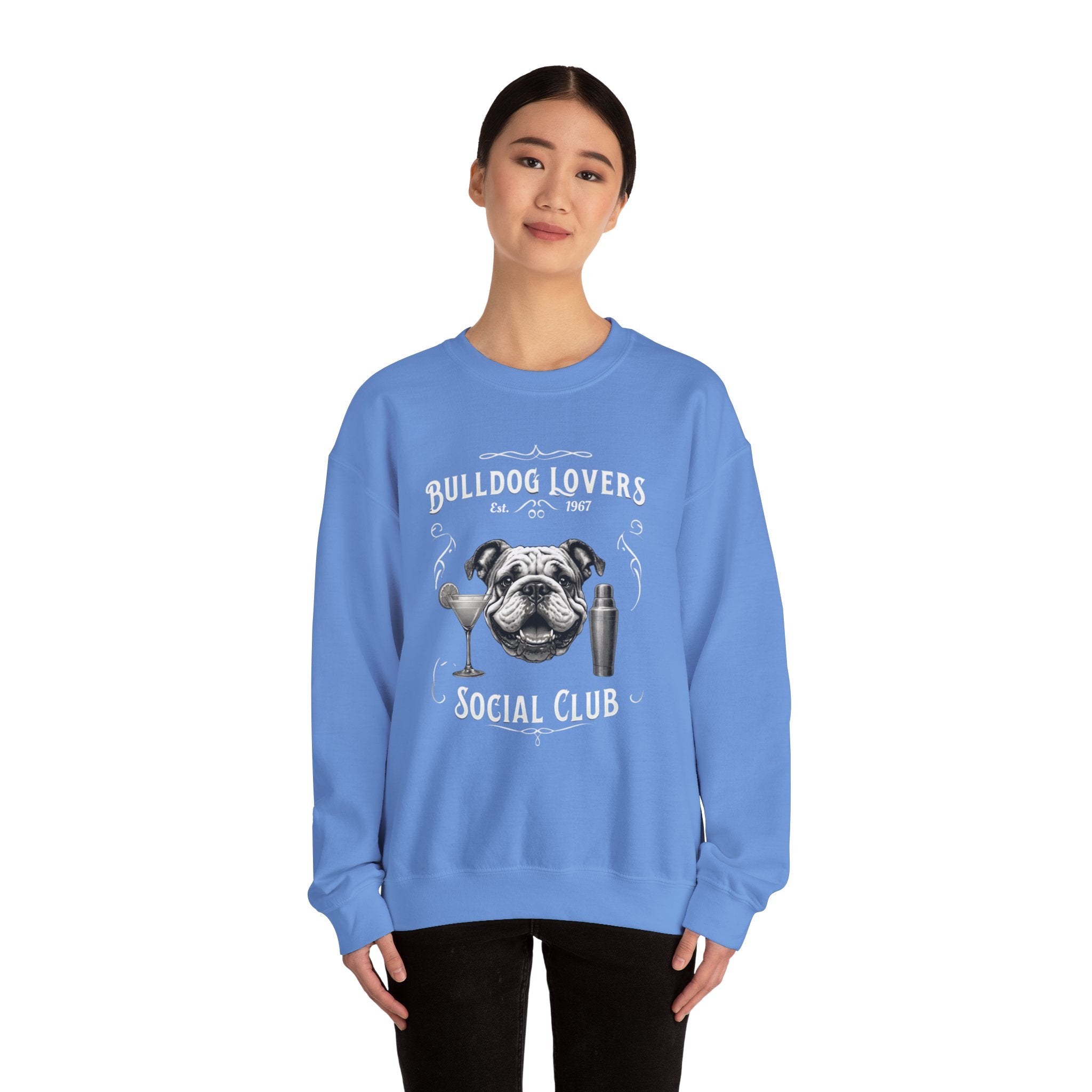 Bulldog Lovers Social Club Unisex Heavy Blend™ Crewneck Sweatshirt (English/Cocktail)