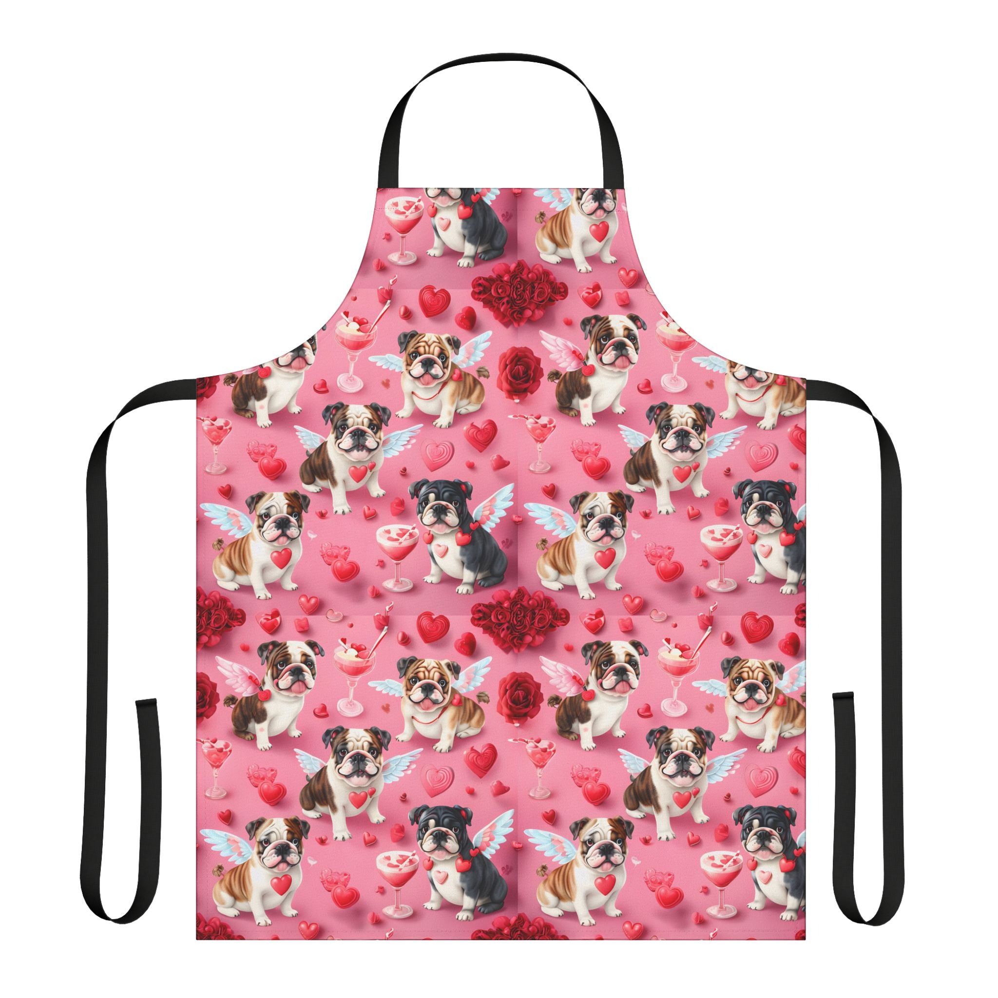 Bulldog Valentine’s Day Apron (English)