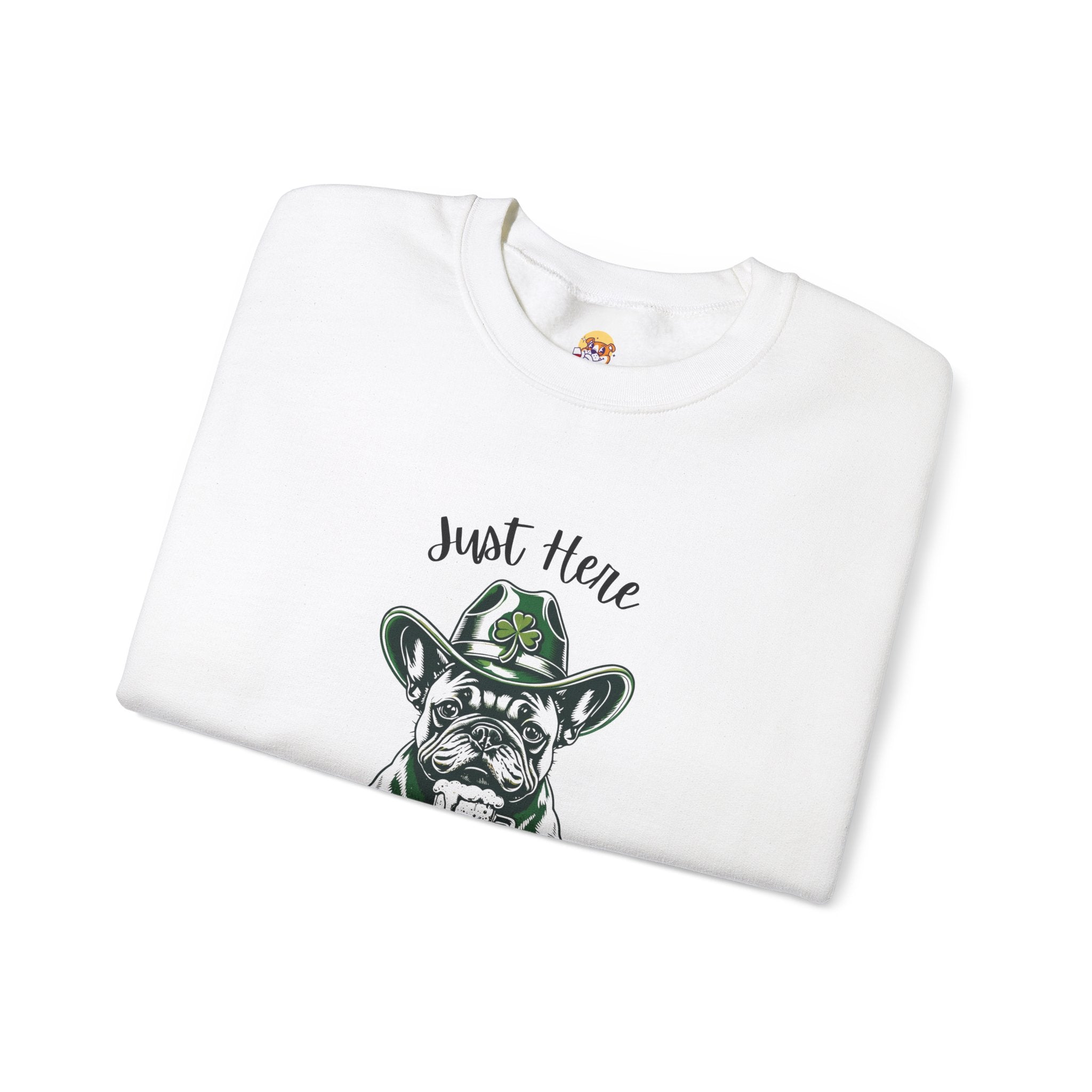 Tipsy Bully St. Patrick's Day Sweatshirt: "Just Here for the Shenanigans" (French)