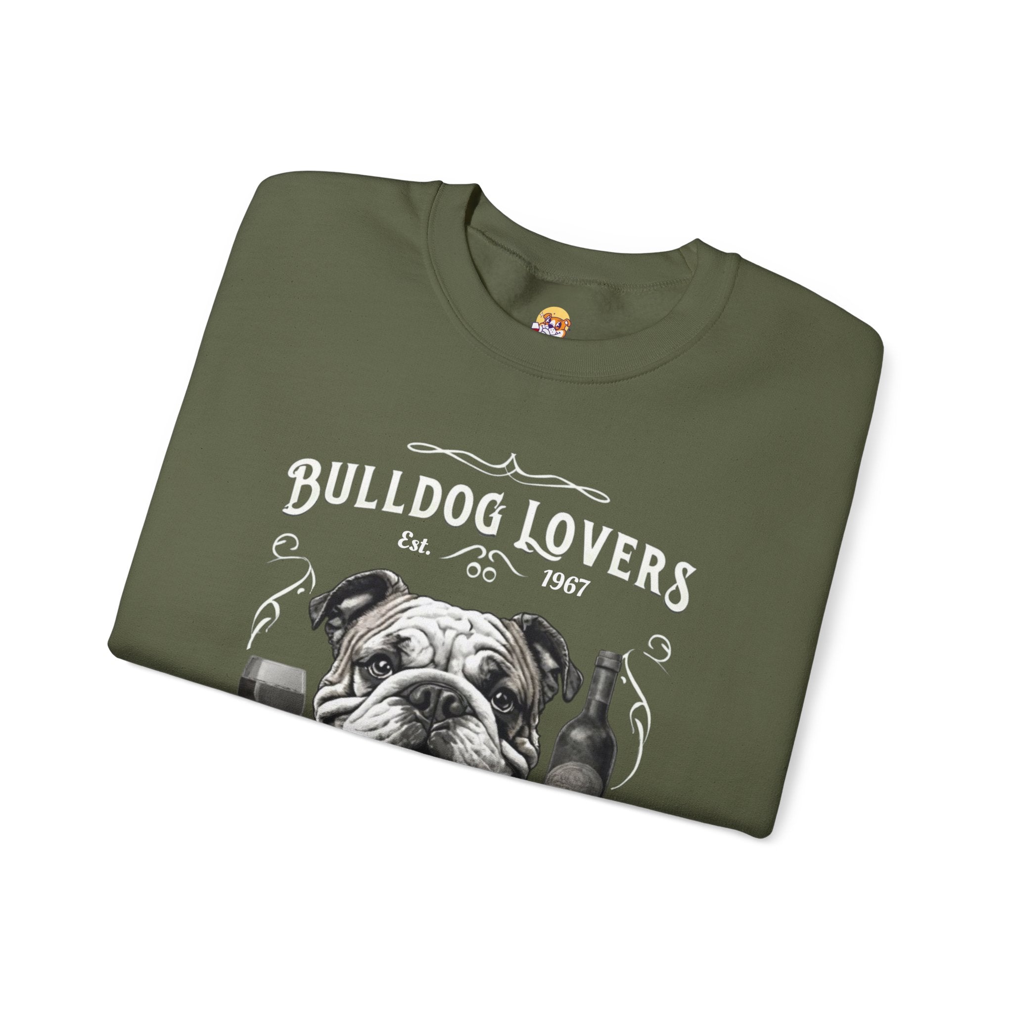 Bulldog Lovers Social Club Unisex Heavy Blend™ Crewneck Sweatshirt (English/Wine)