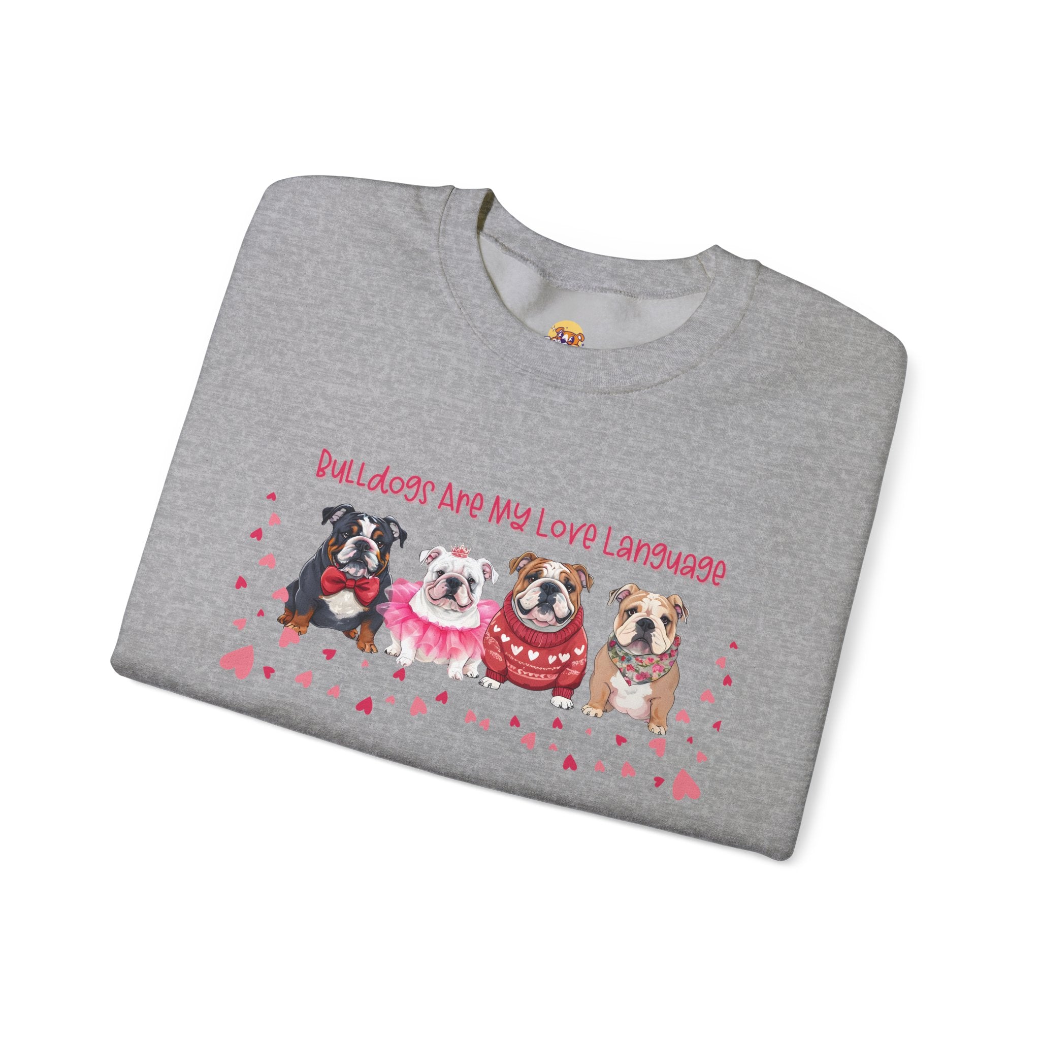 Bulldog Valentine’s Day Crew Neck Sweatshirt (English)