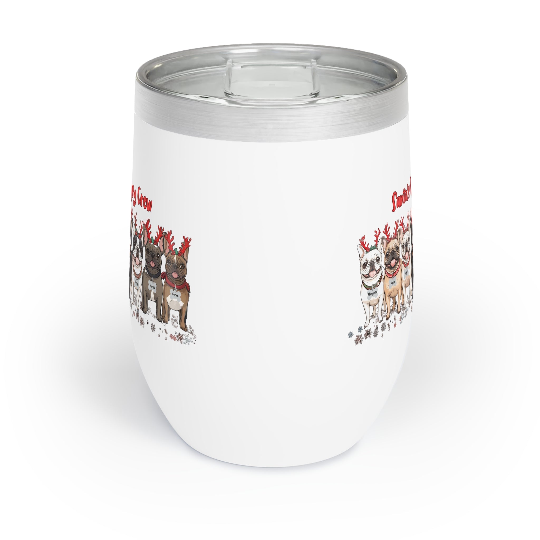 “Santa’s Tipsy Crew” Insulated Wine Tumbler (French)