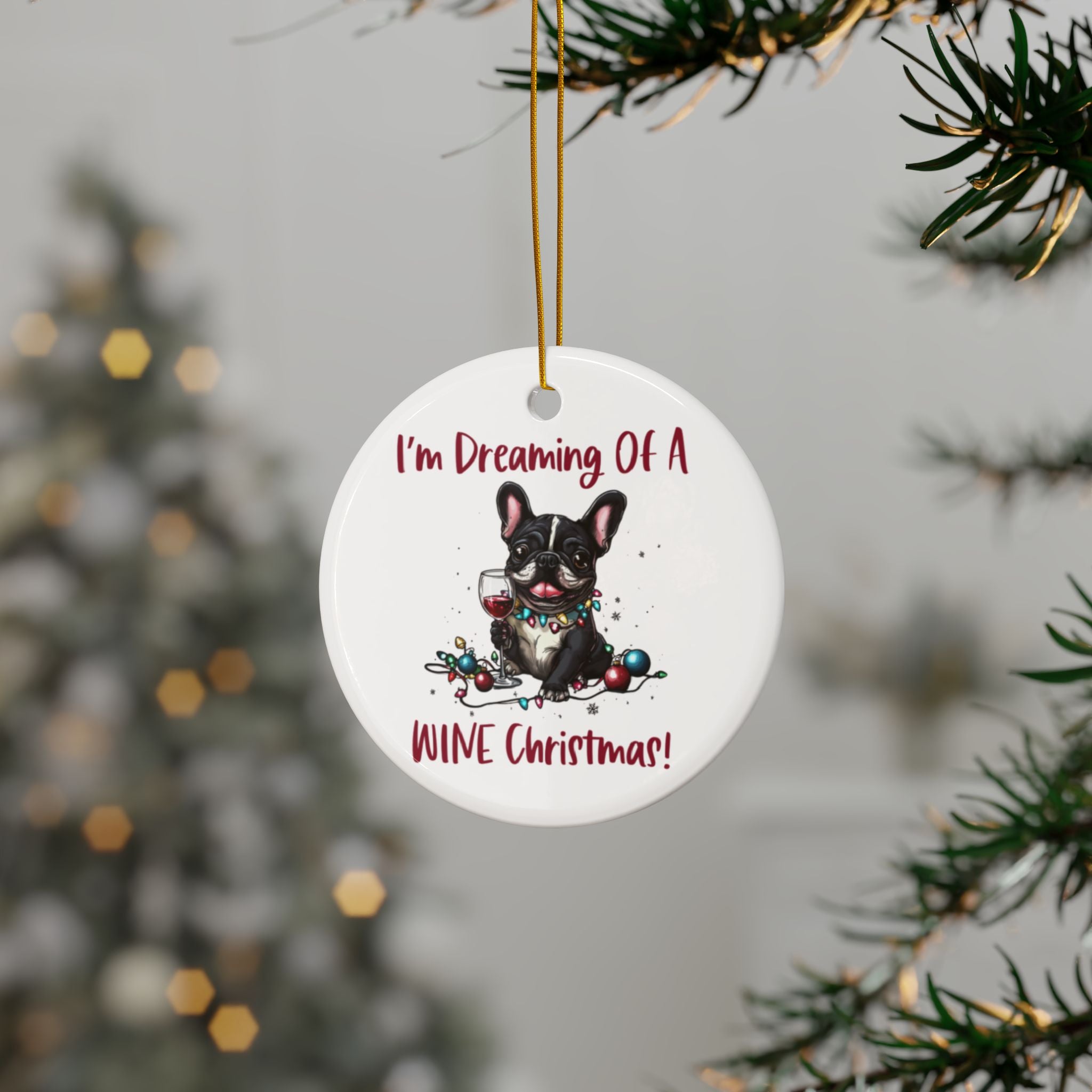 Dreaming of a Wine Xmas Ornament (1pc, 3pcs, 5pcs, 10pcs/French)