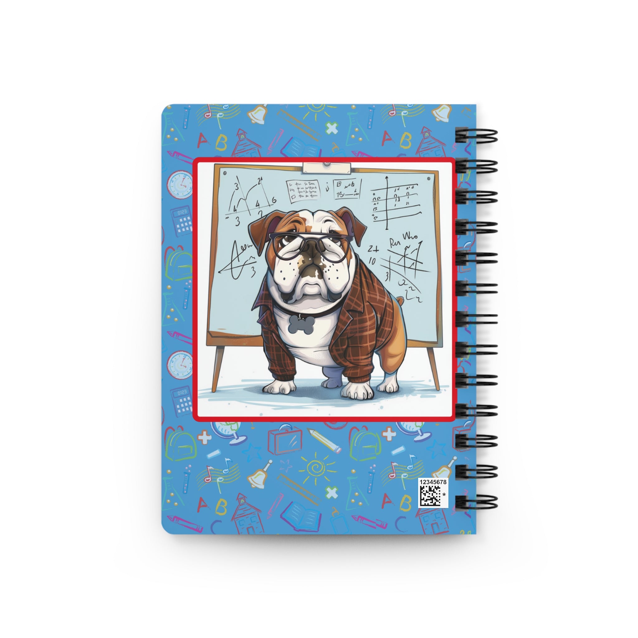 Smarty Paws Back-to-School Bulldog Spiral Notebook (Tan/English)