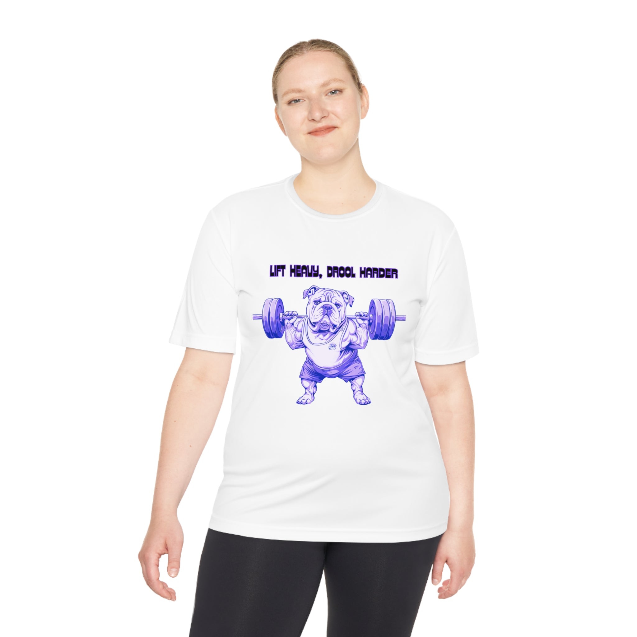 Tipsy Bullly Ripped Bulldog  Unisex Moisture Wicking Performance T-Shirt (English/Purple )