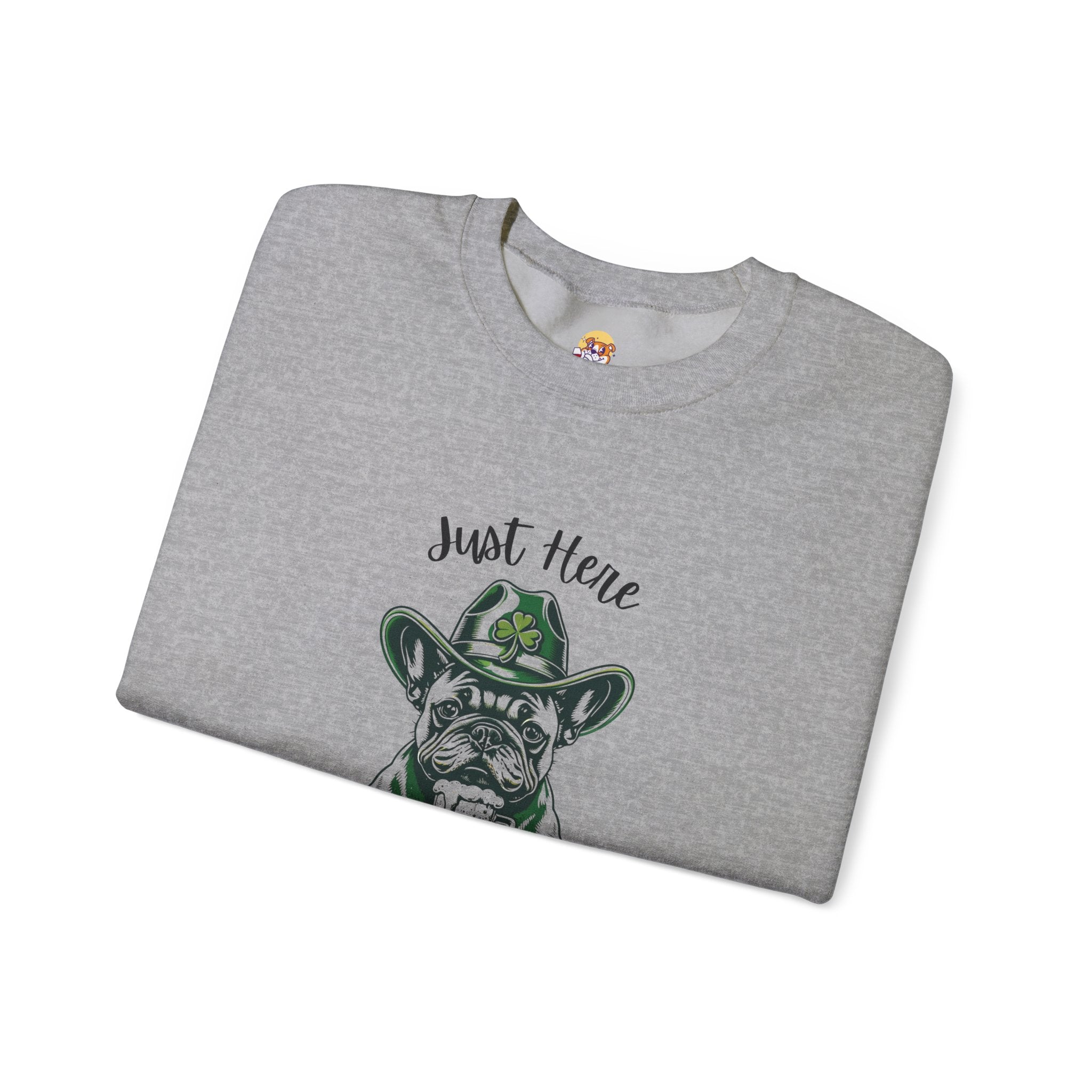 Tipsy Bully St. Patrick's Day Sweatshirt: "Just Here for the Shenanigans" (French)