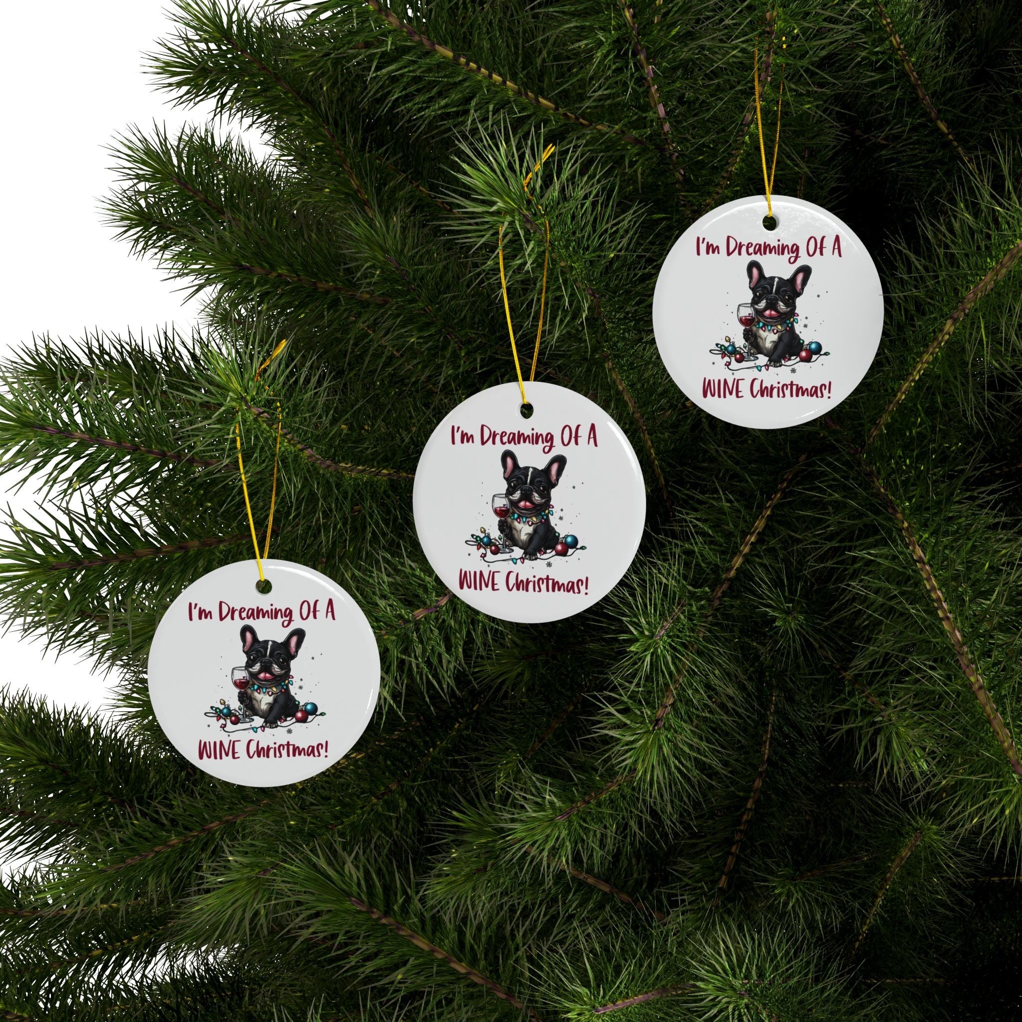 Dreaming of a Wine Xmas Ornament (1pc, 3pcs, 5pcs, 10pcs/French)