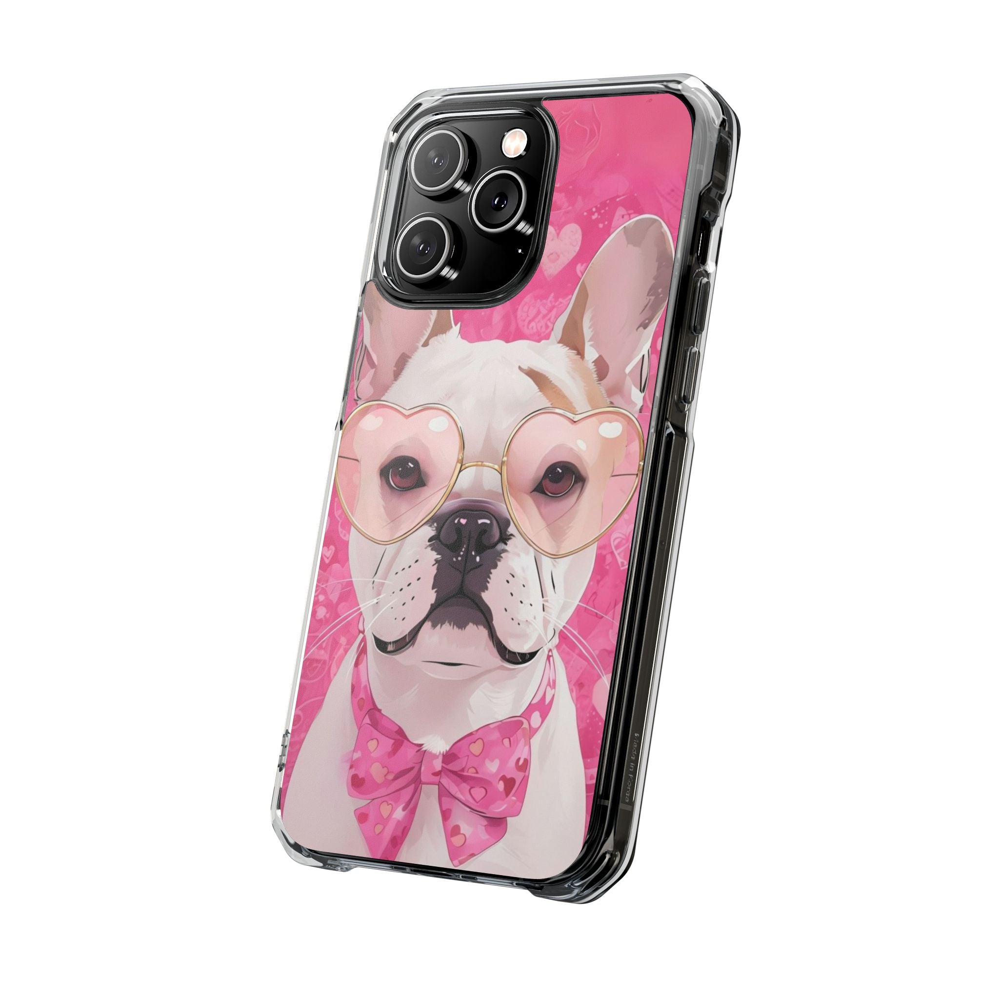 Puppy Love Protection Valentine's Day Phone Case (White/French)