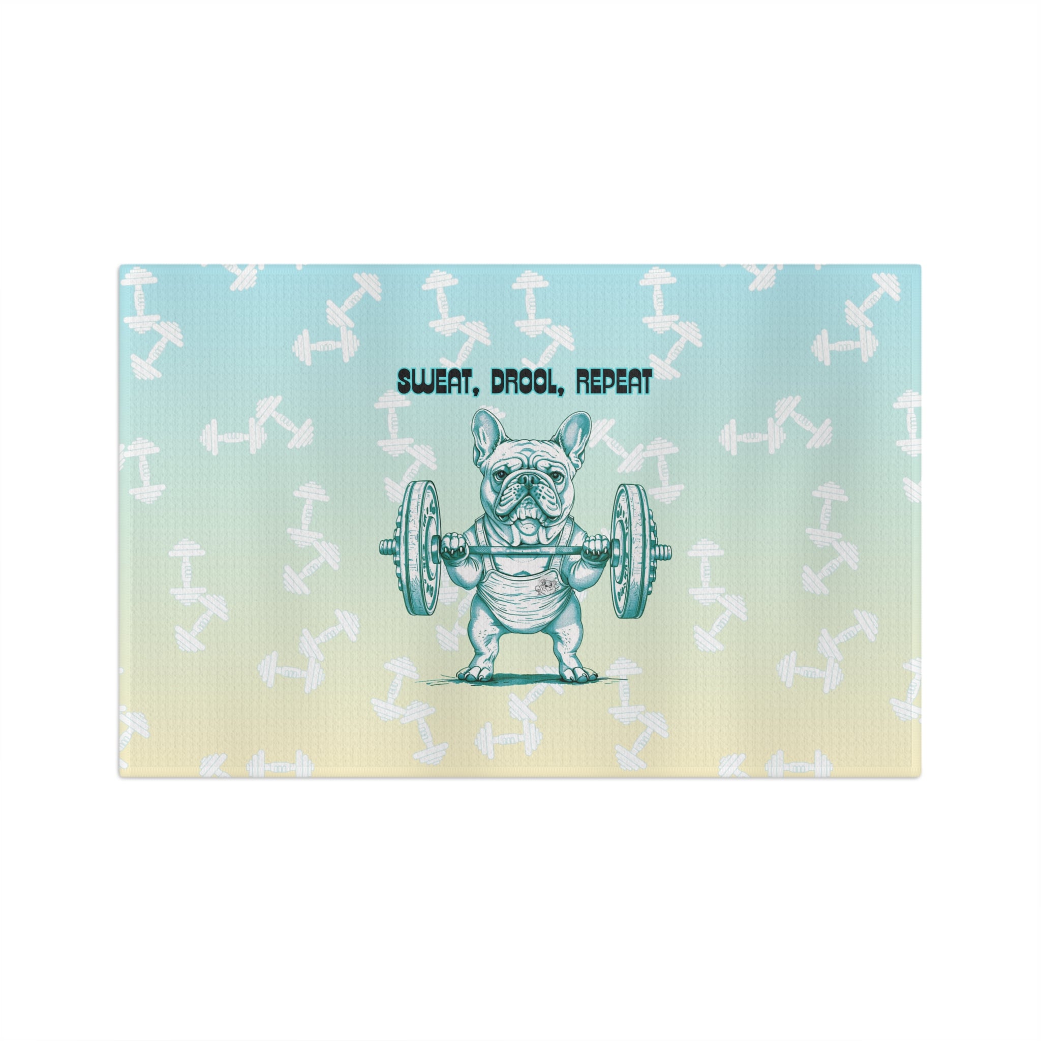 Ripped Bulldog Microfiber Gym Towel (French/Green)