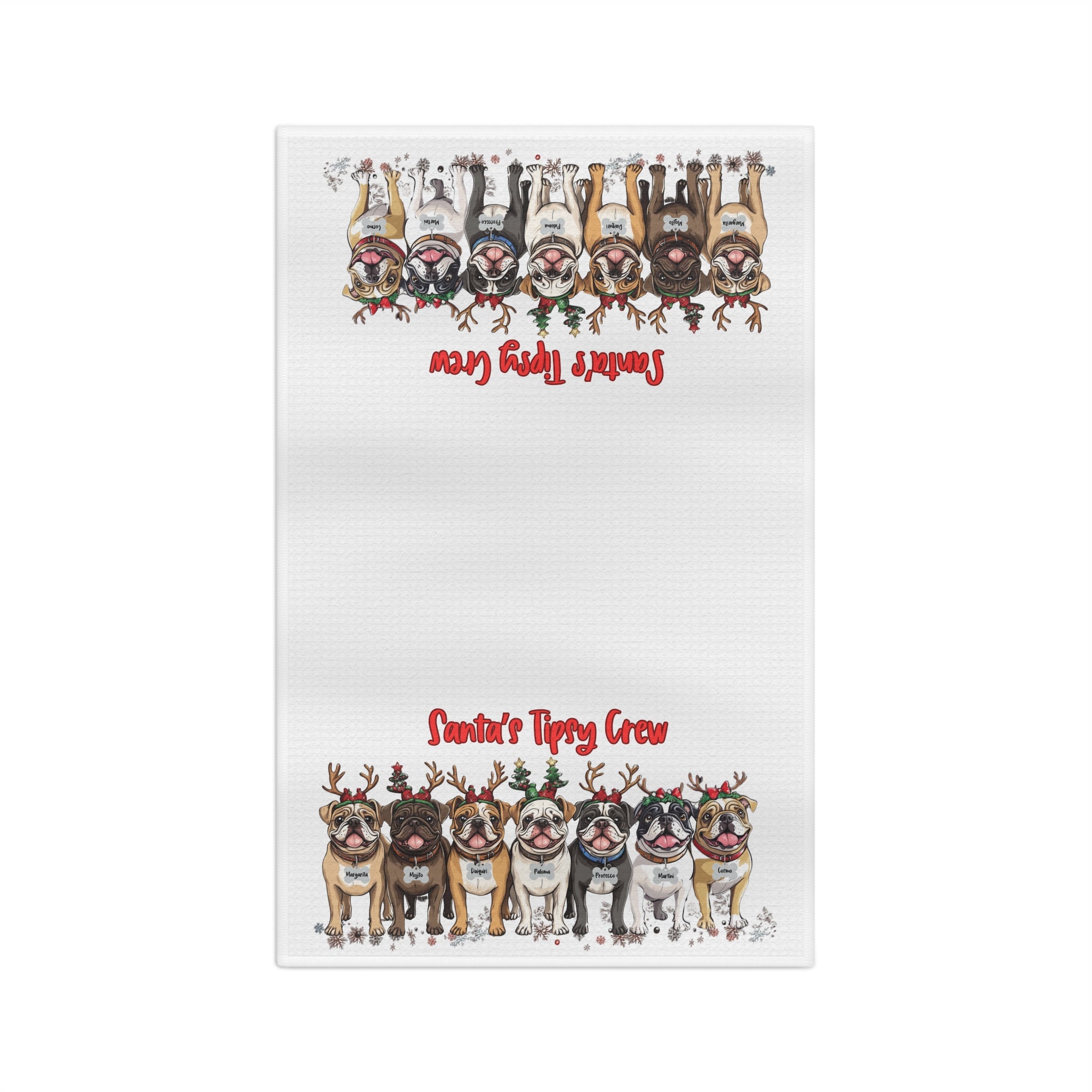 "Santa’s Tipsy Crew" Christmas Microfiber Tea Towel (English)