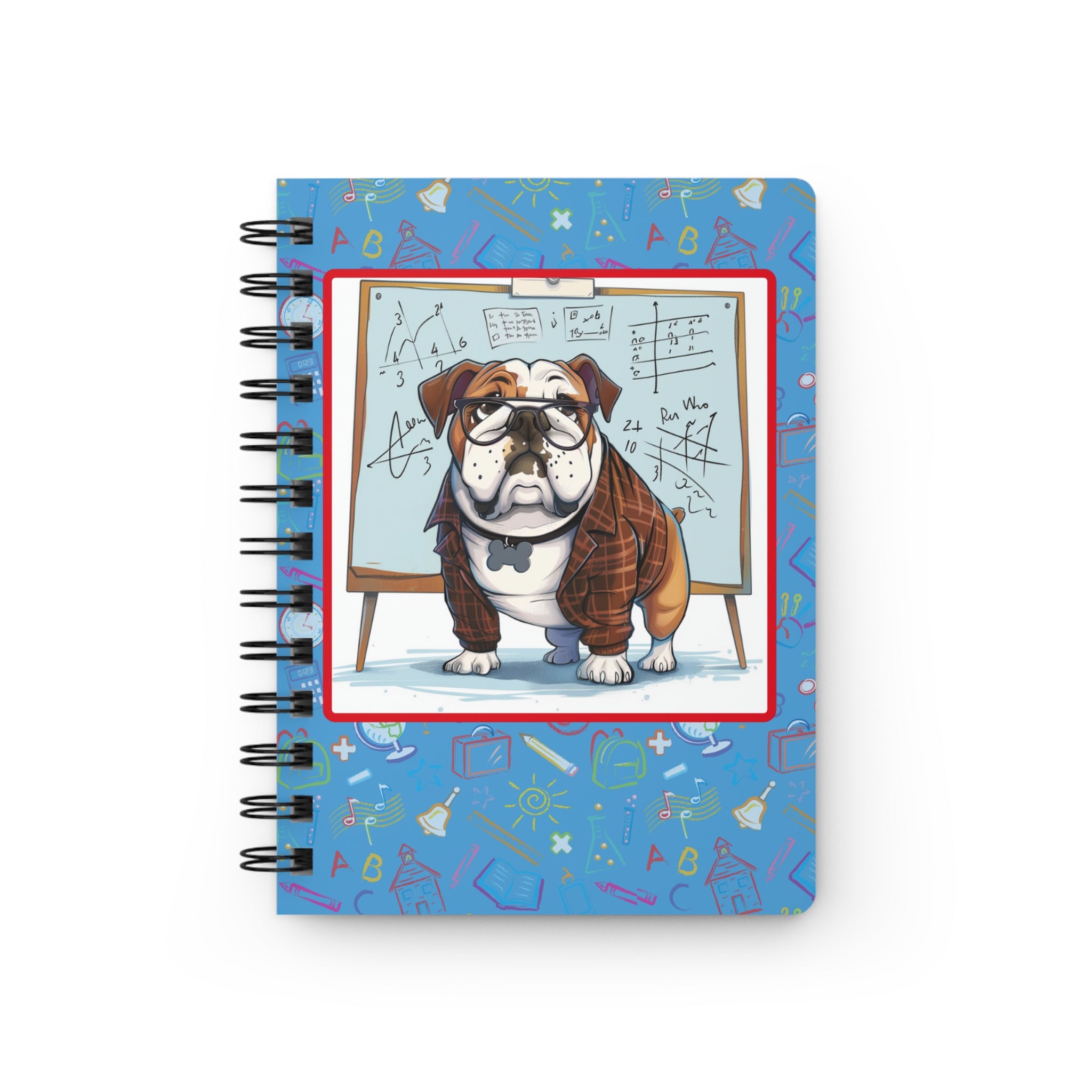 Smarty Paws Back-to-School Bulldog Spiral Notebook (Tan/English)