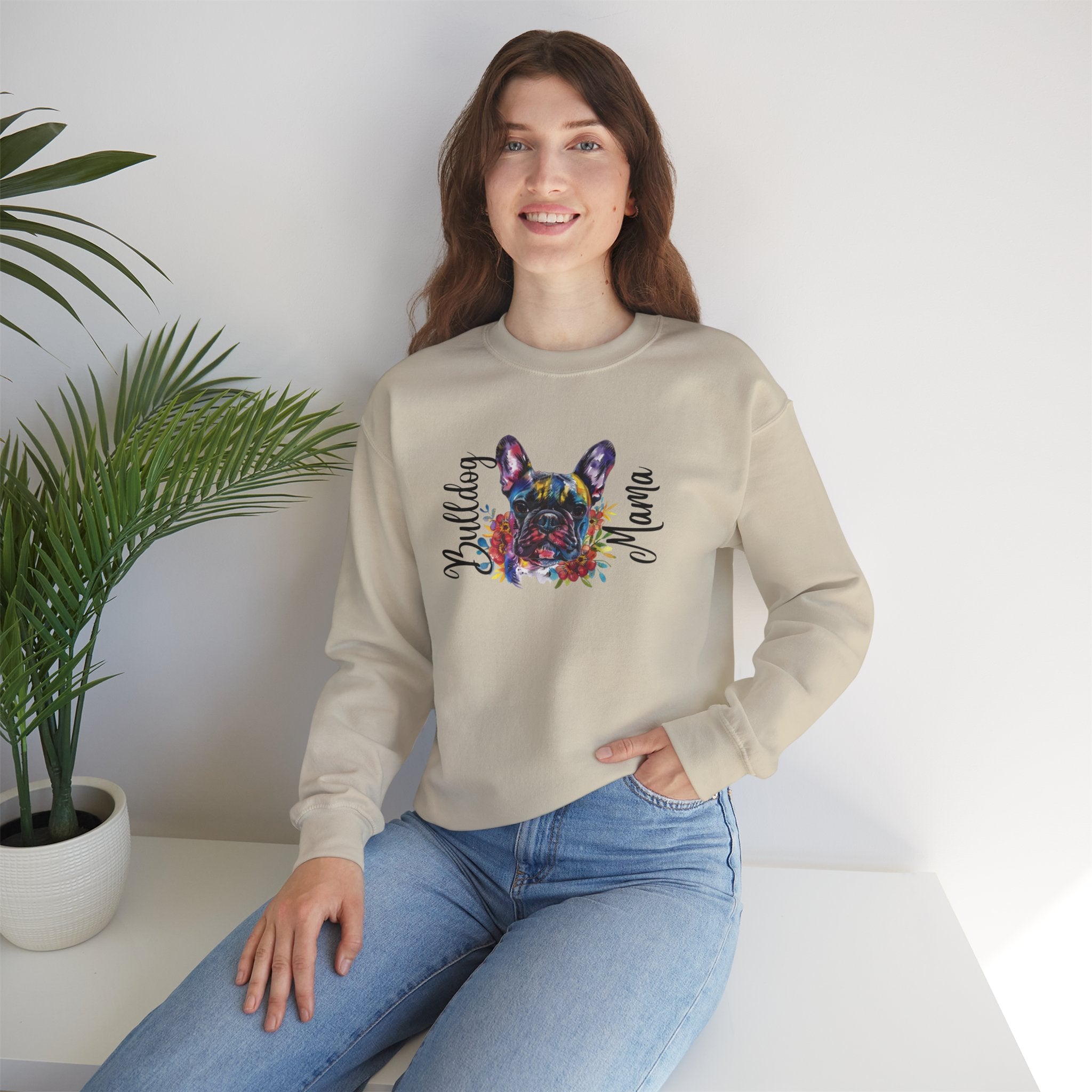 "Bulldog Mama" crew neck sweatshirt (French)