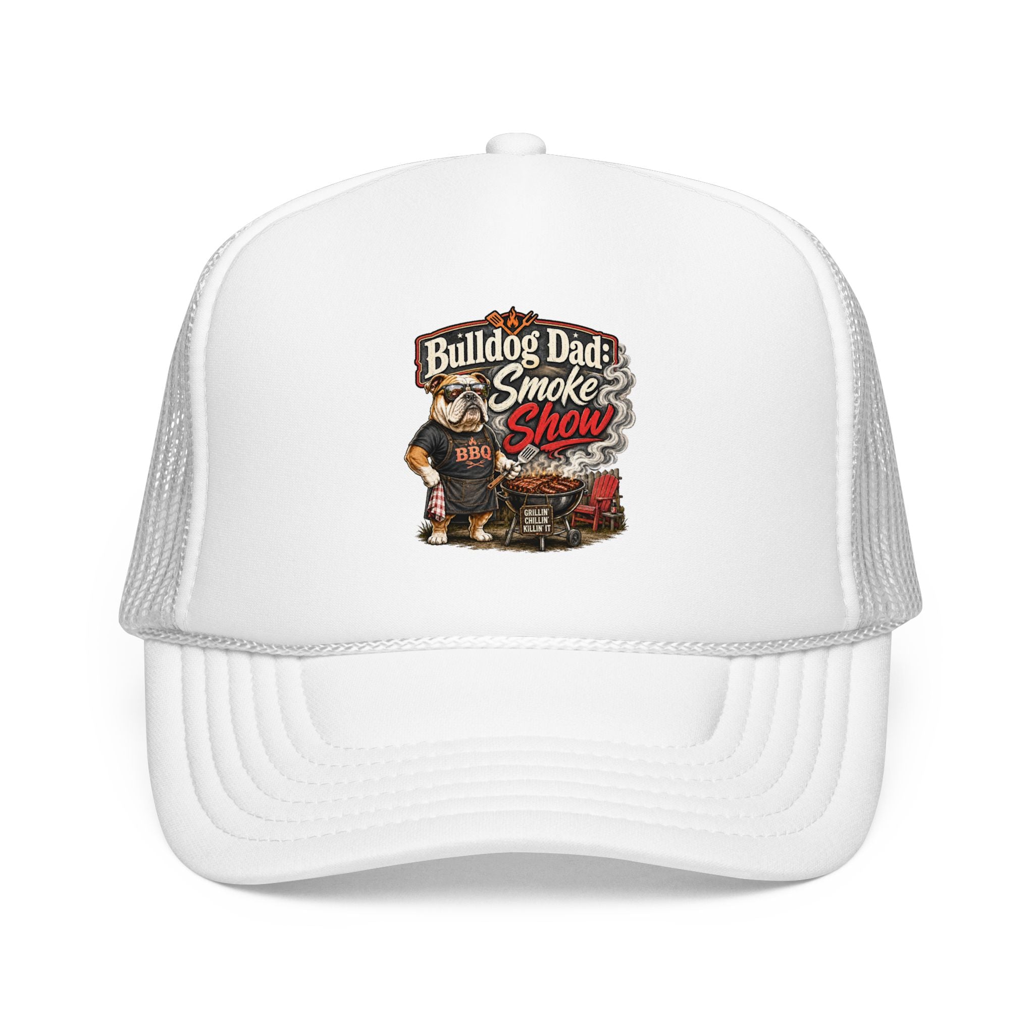 Bulldog Dad: Smoke Show BBQ Grill Trucker Hat (English)