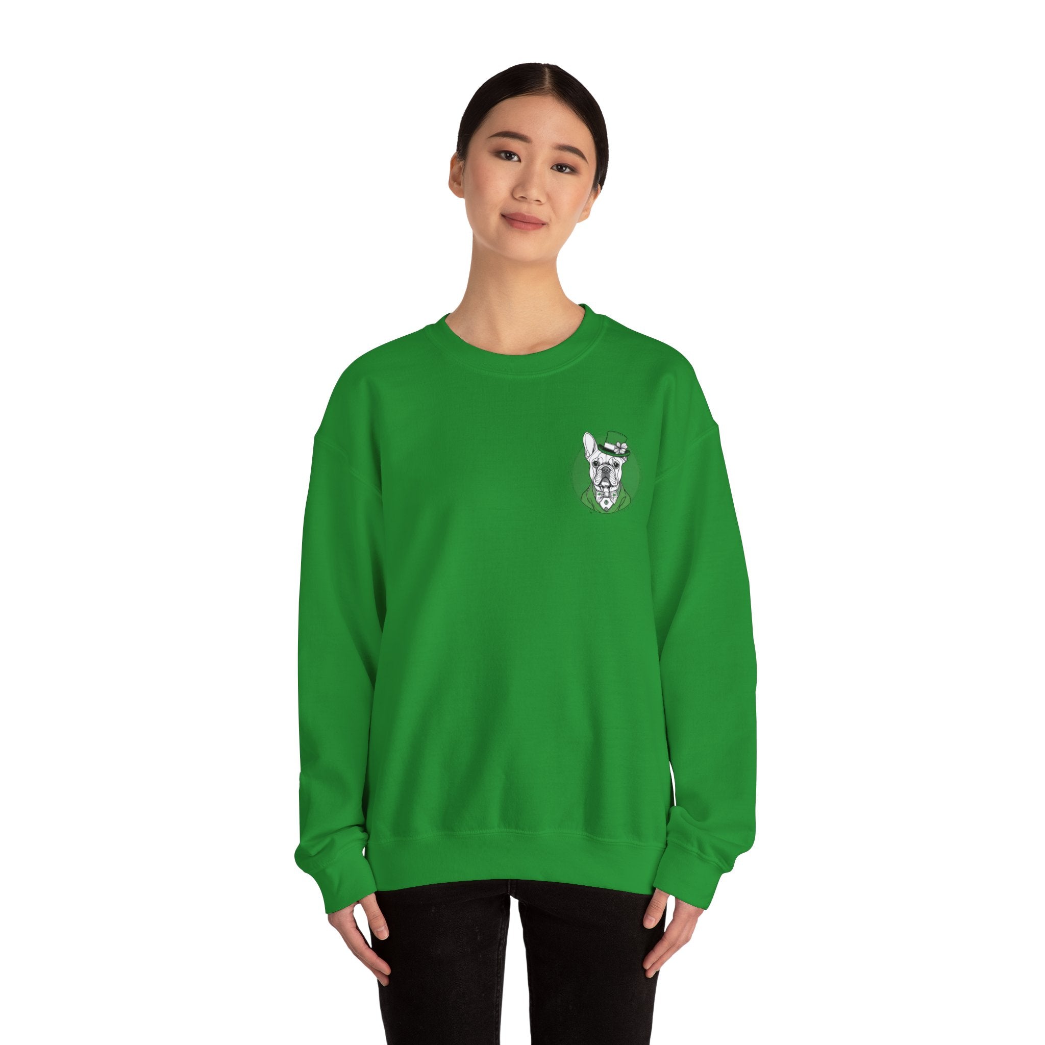 Bulldog St. Patrick's Day Sweatshirt (Kiss Me/French)