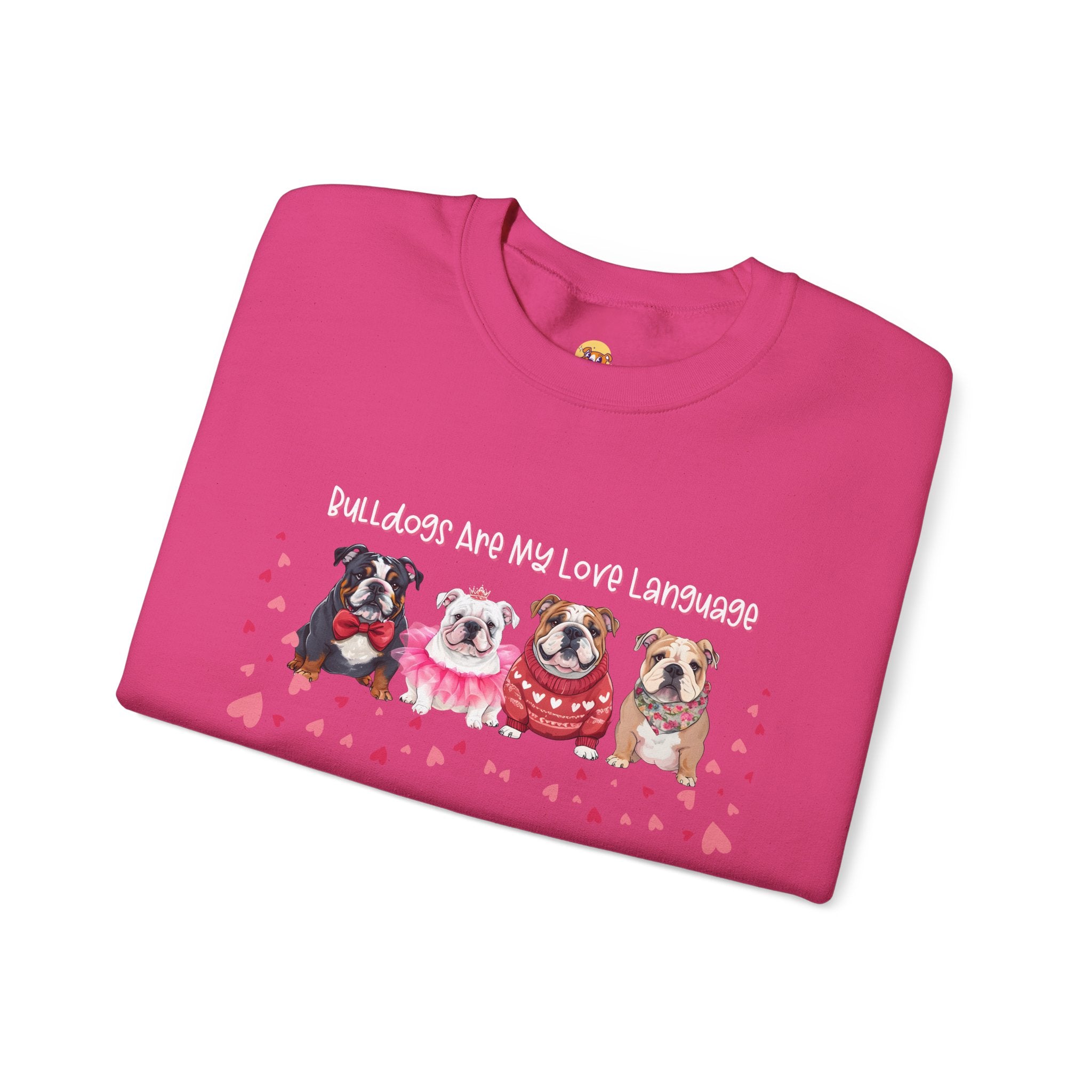 Bulldog Valentine’s Day Crew Neck Sweatshirt (English)