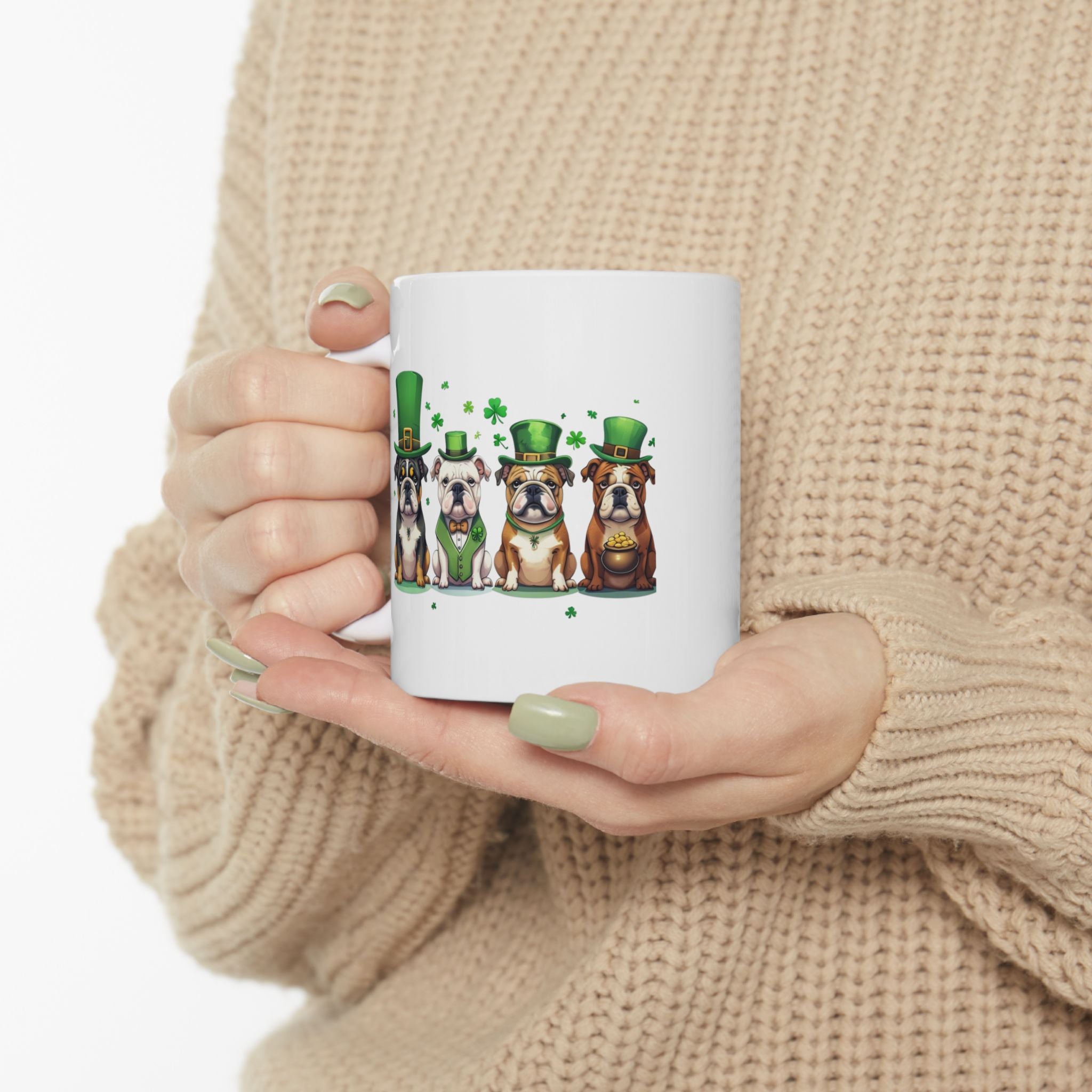 Bulldog St. Patrick's Day Coffee Mug (English)