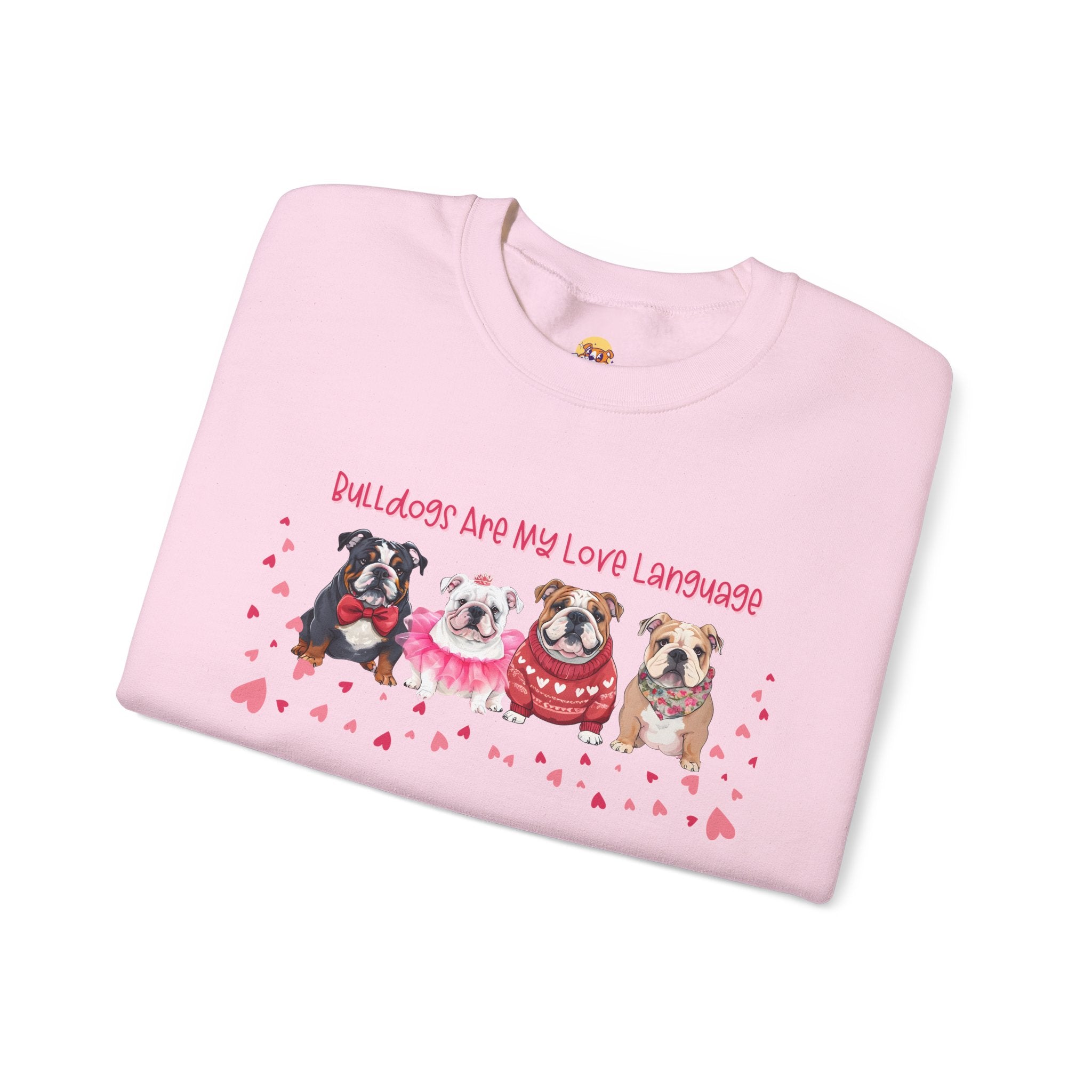 Bulldog Valentine’s Day Crew Neck Sweatshirt (English)