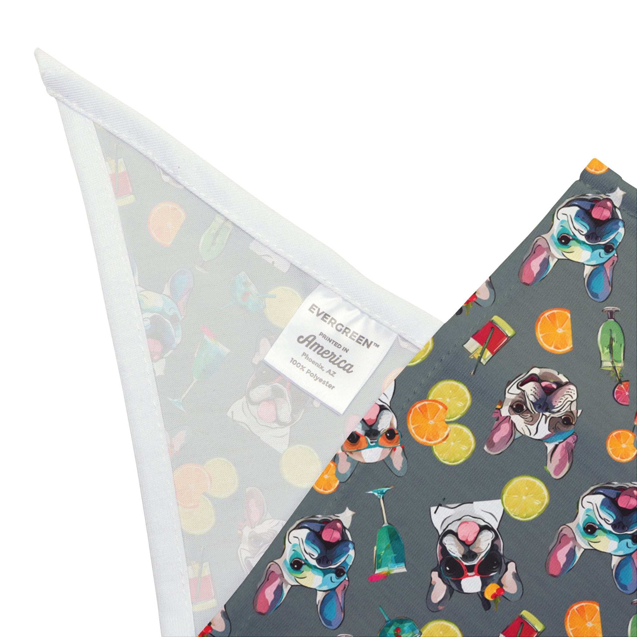 Tipsy Bully Summer Cocktail Bulldog Bandana (French/Grey)