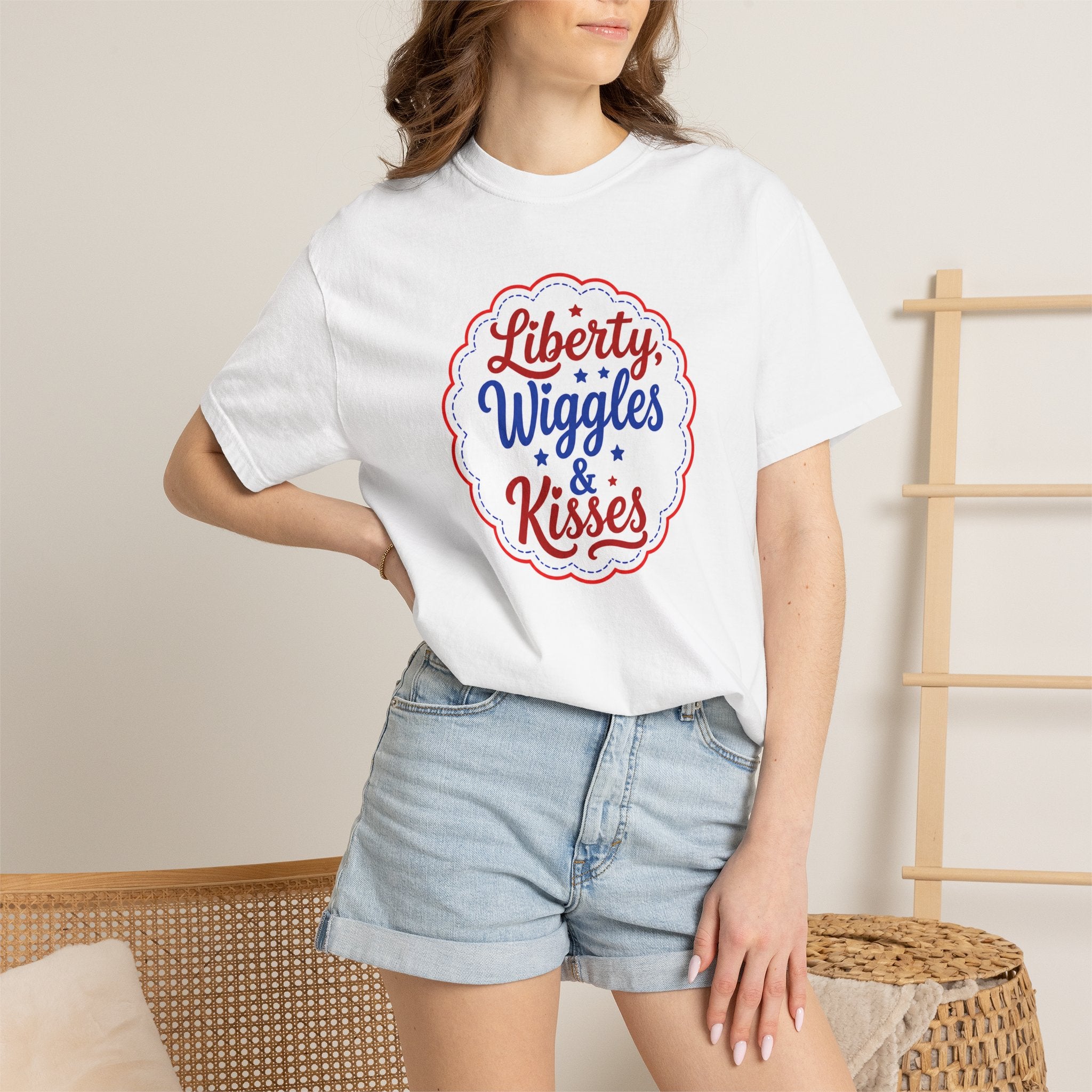 Stars, Stripes &  Slobber  Bulldog T-Shirt | Patriotic Garment-Dyed Tee (French)