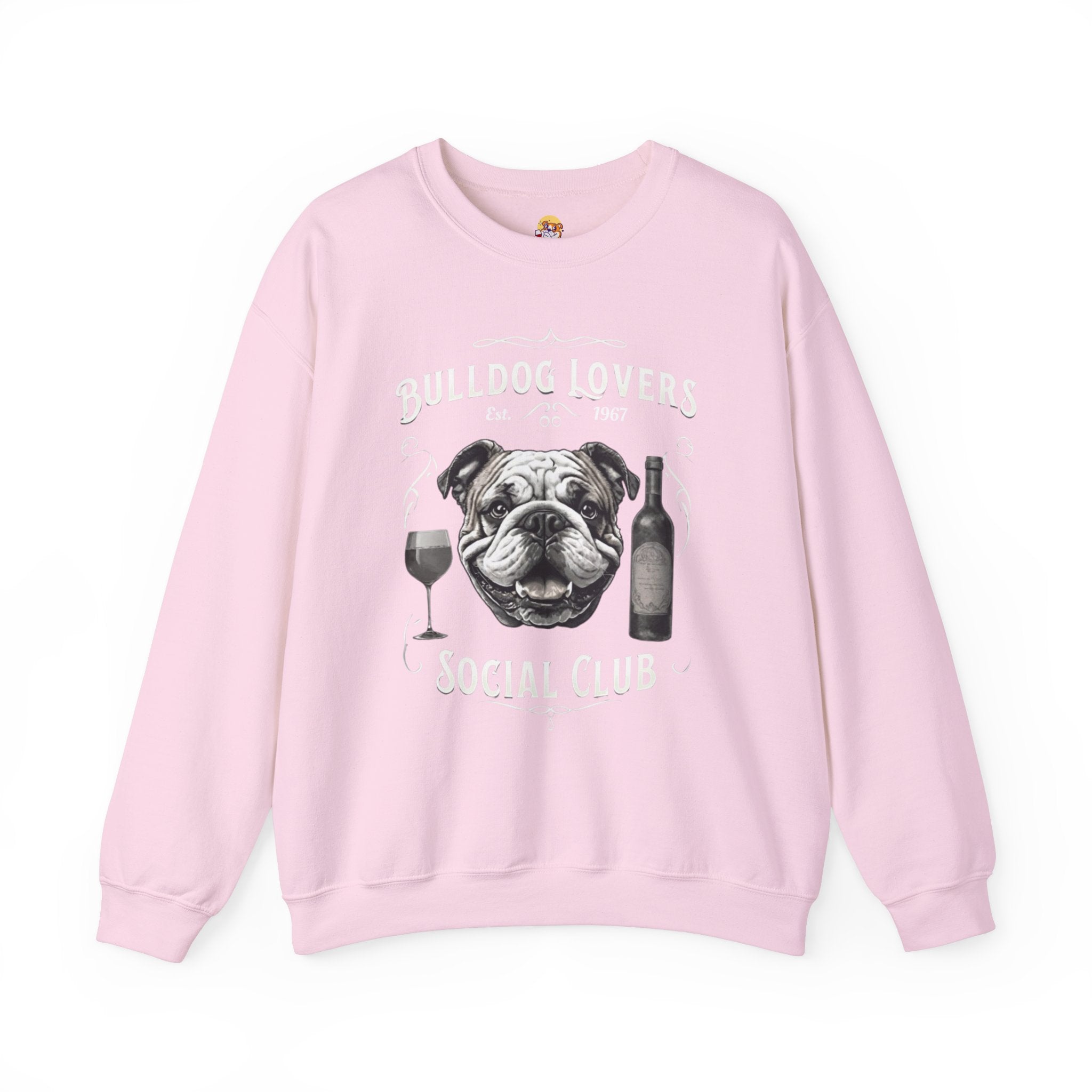 Bulldog Lovers Social Club Unisex Heavy Blend™ Crewneck Sweatshirt (English/Wine)