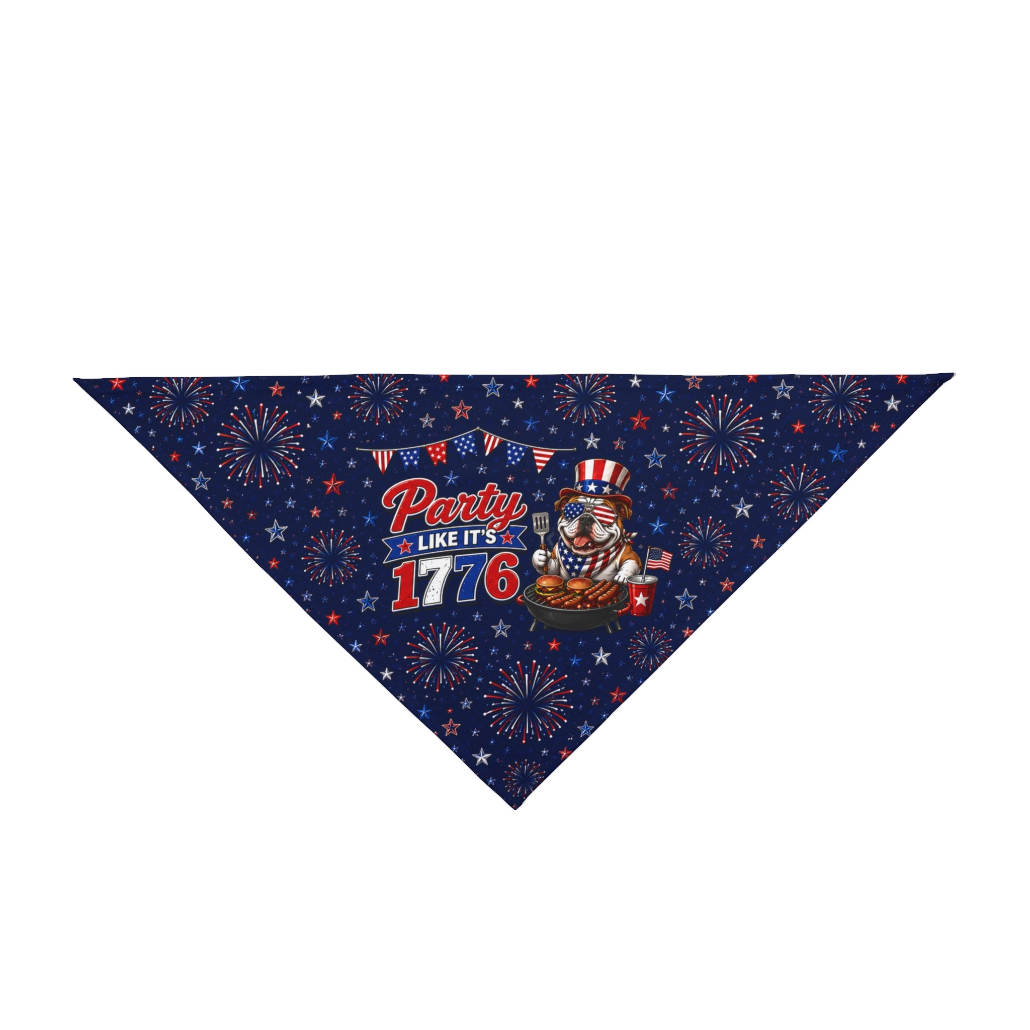 Party Like it's 1776 4th of July Dog Bandana (English)