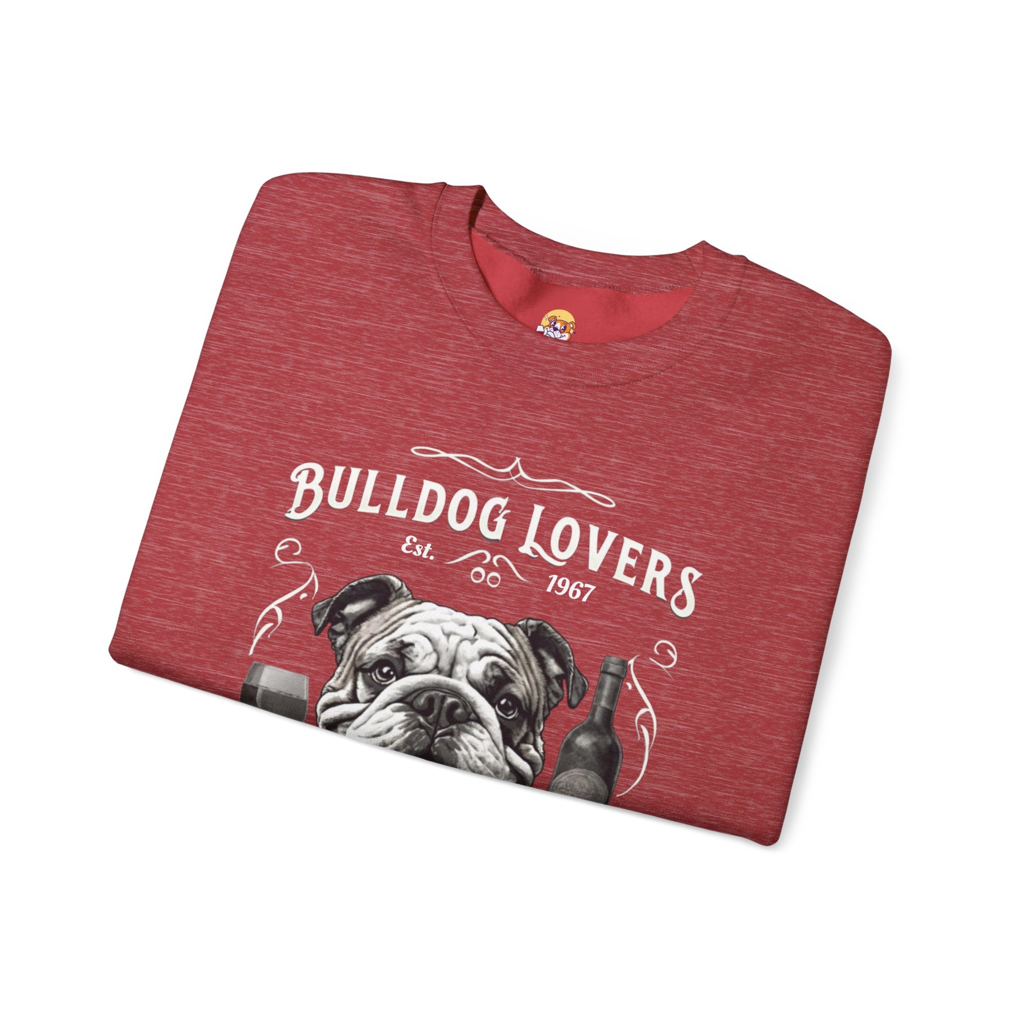 Bulldog Lovers Social Club Unisex Heavy Blend™ Crewneck Sweatshirt (English/Wine)