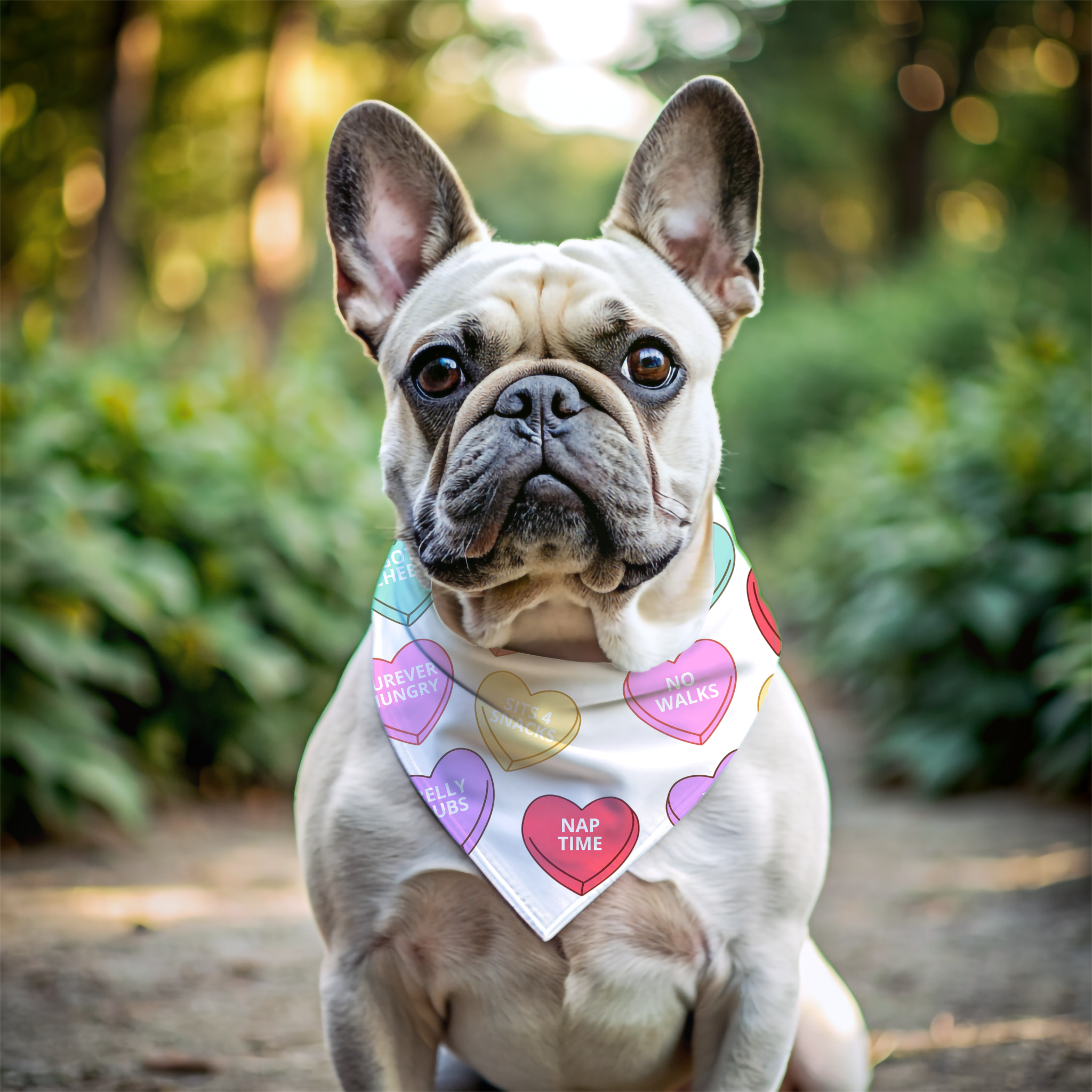 Valentine's Day Bulldog Dog Bandana: For the Love of Bulldogs (Hearts)