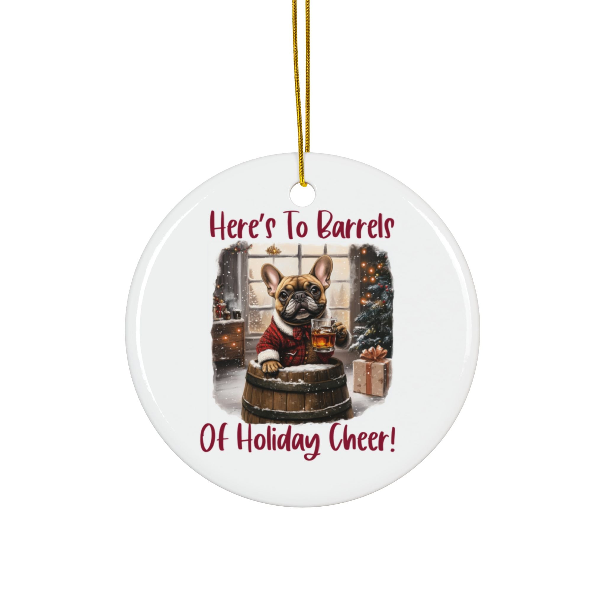 Here's to Barrels of Holiday Cheer Xmas Ornament (1pc, 3pcs, 5pcs, 10pcs/French)