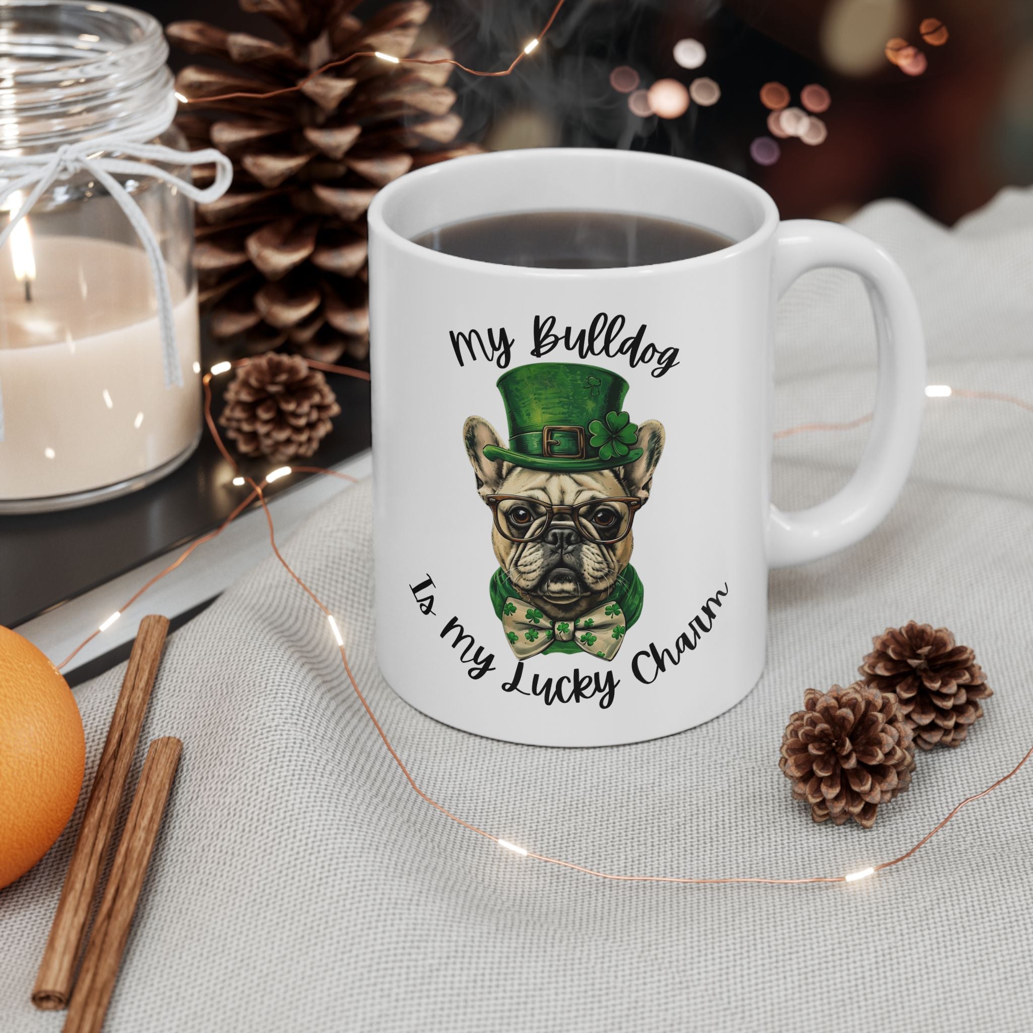 Bulldog St. Patrick's Day Coffee Mug (French)