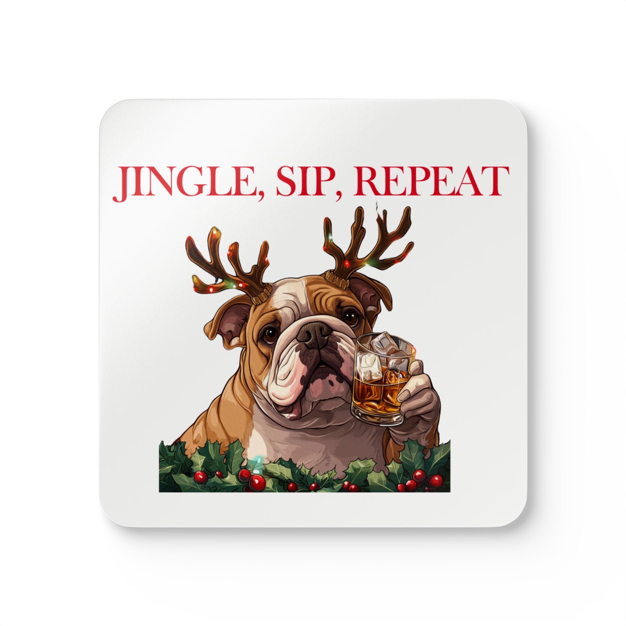 "Jingle, Sip, Repeat" Tipsy Bully Coaster Set (English)