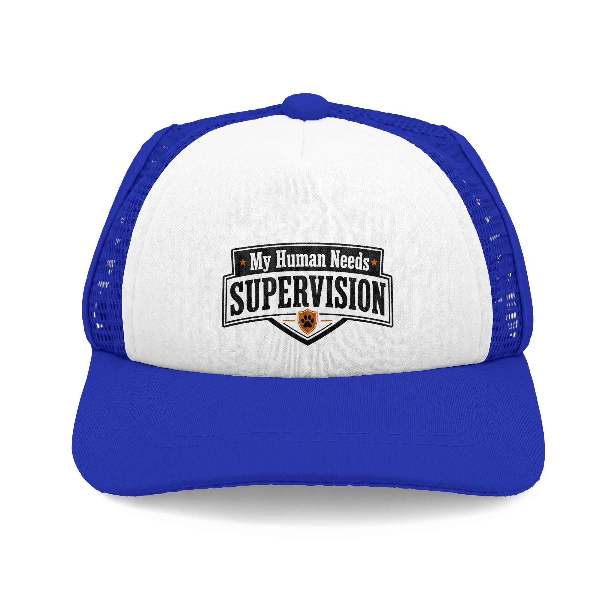"My Human Needs Supervision" Bulldog Trucker Hat (English/French)