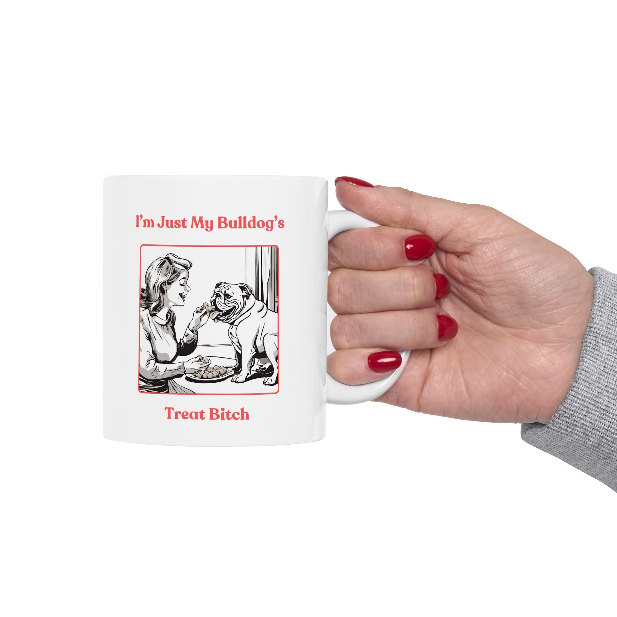 Treat Bitch Coffee Mug packaging - English Bulldog mom mug | Tipsy Bully