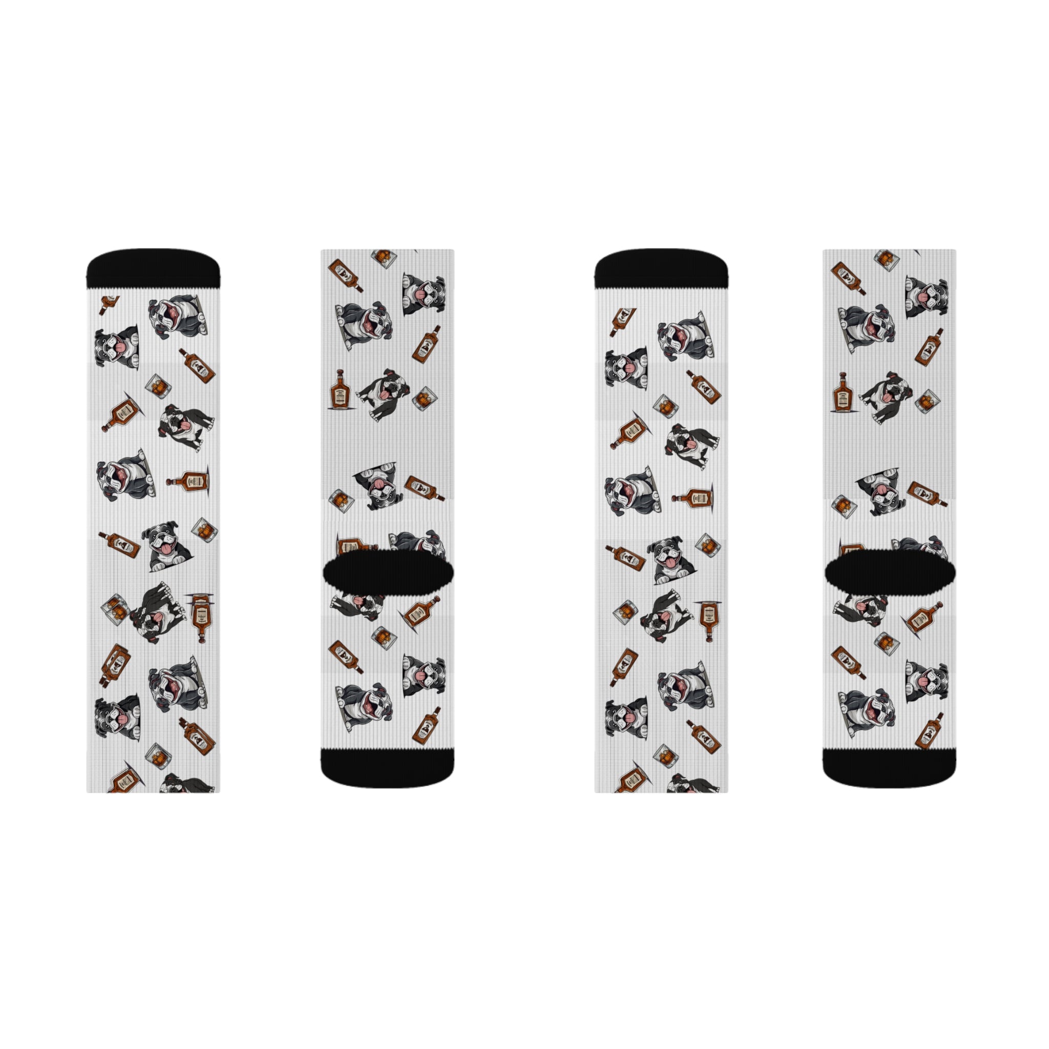 Tipsy Bully Bourbon & Bulldog Socks (English/Black)