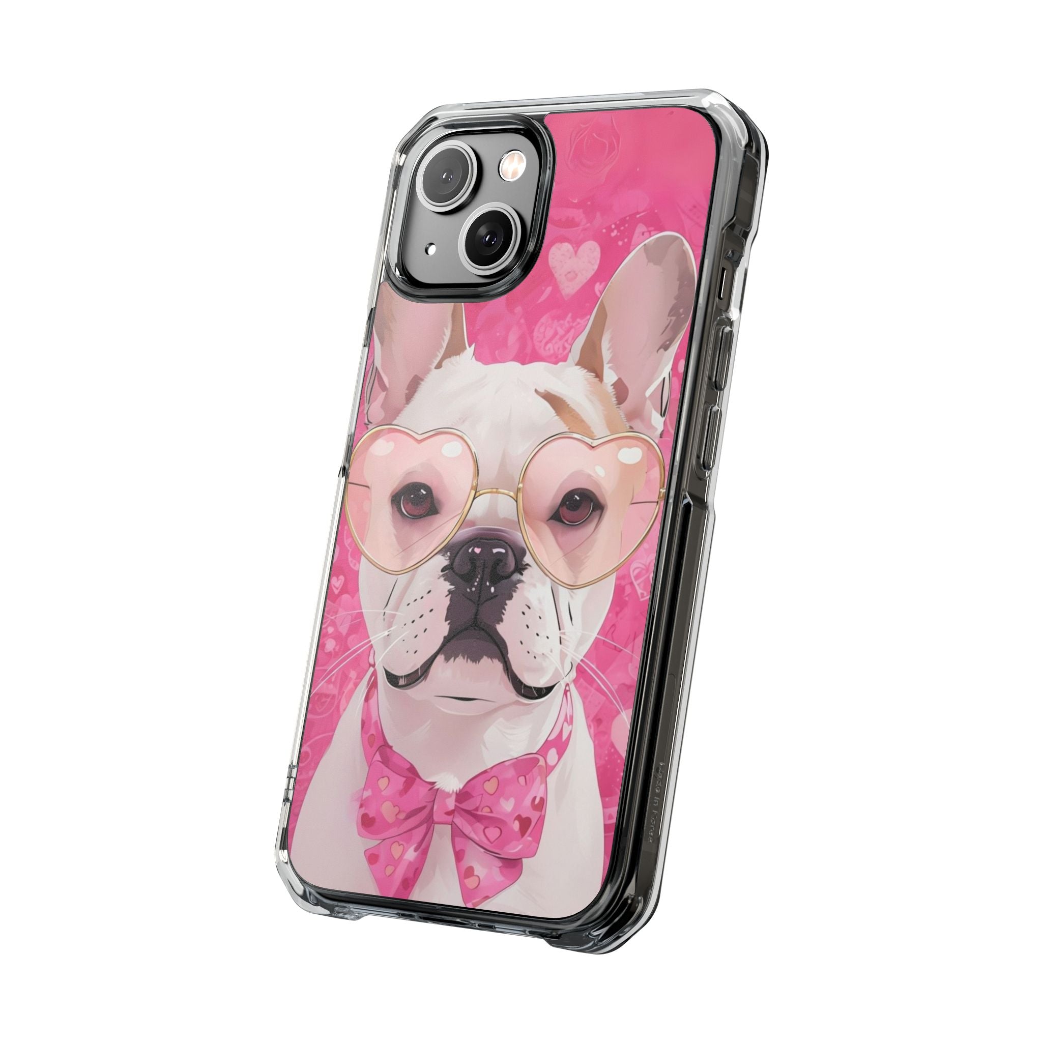 Puppy Love Protection Valentine's Day Phone Case (White/French)