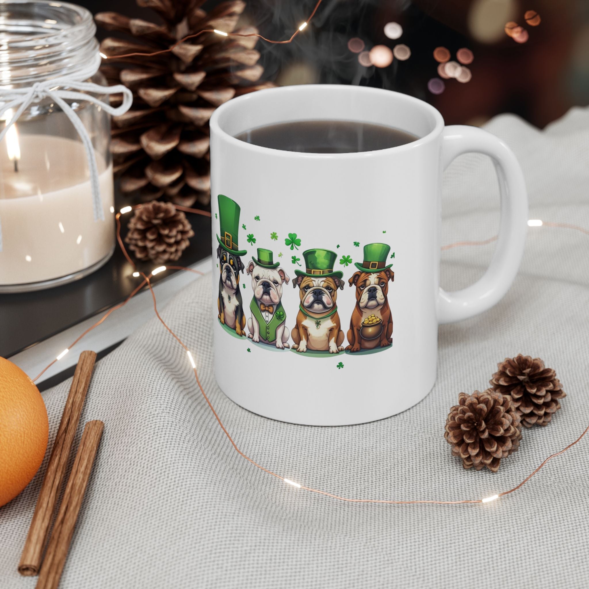 Bulldog St. Patrick's Day Coffee Mug (English)