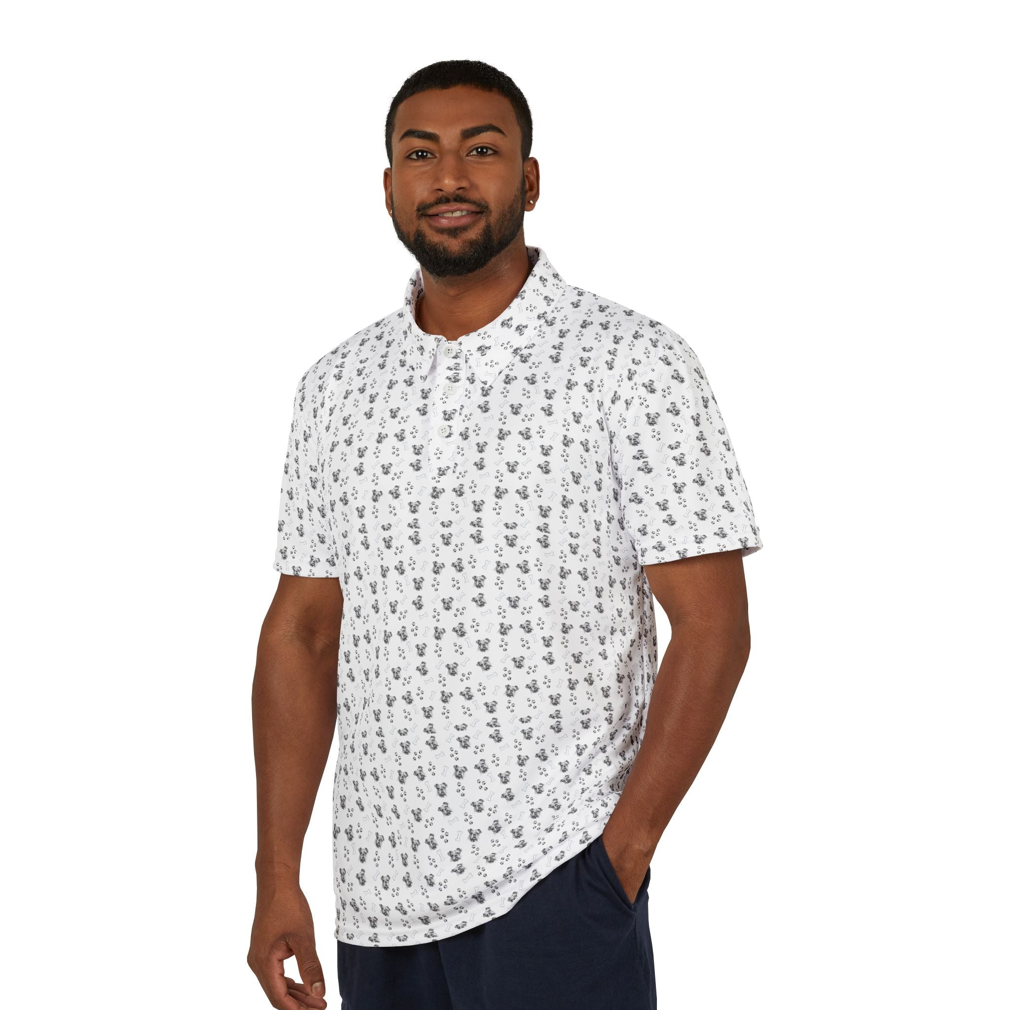 Bulldog Lovers' All-Over Print Unisex Polo (French)