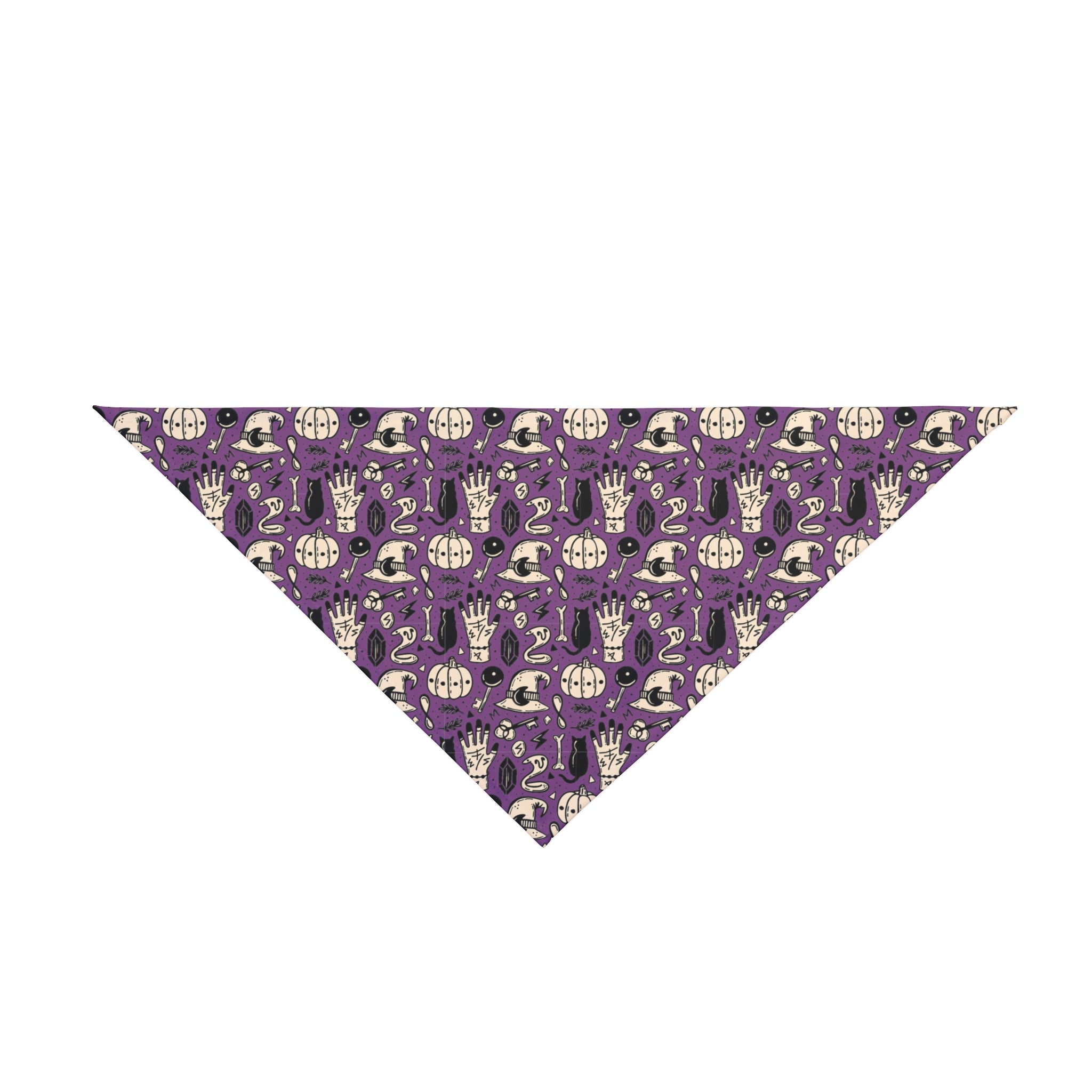 Halloween Bulldog Bandana (English/French/Purple/Witch Hat)