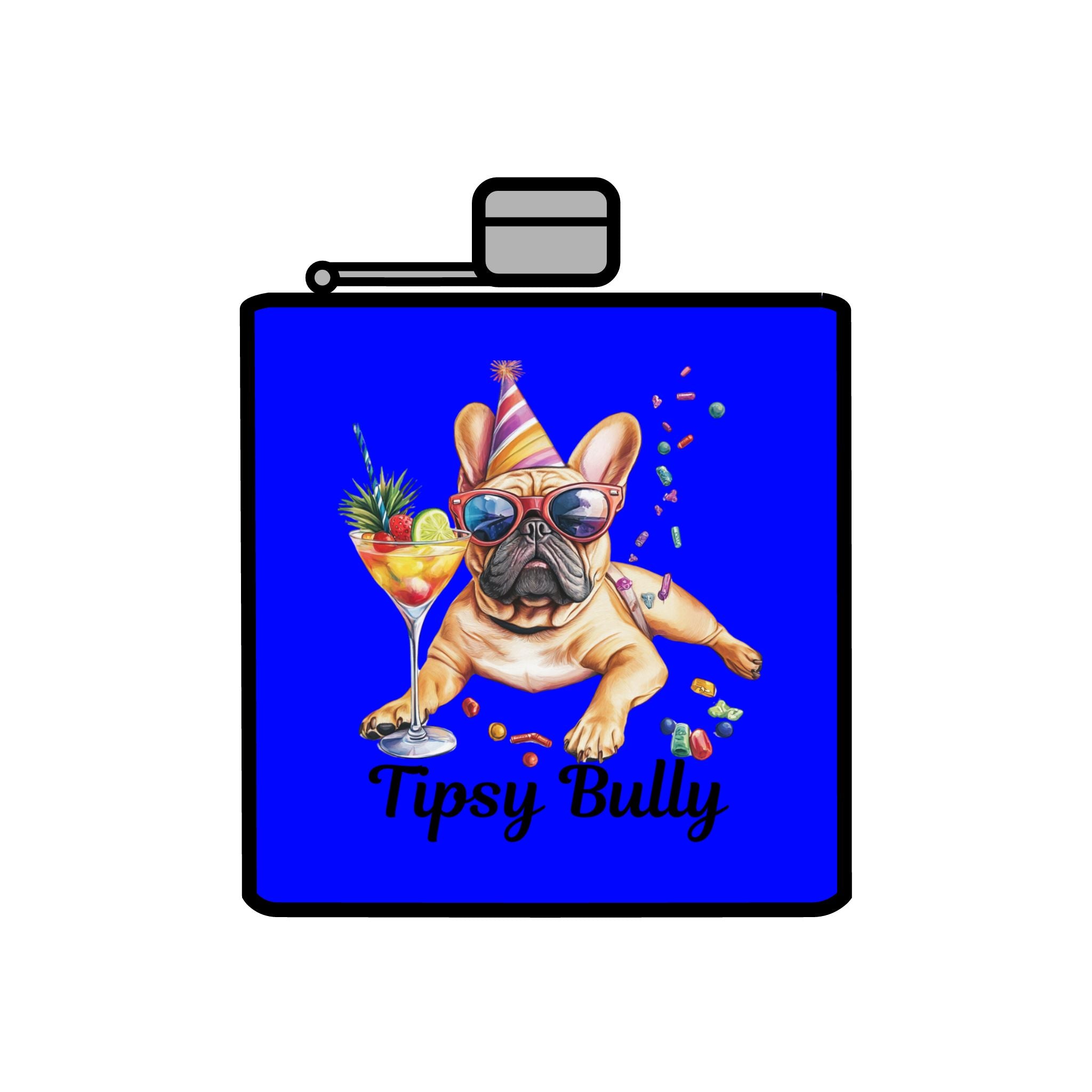 Tipsy Bully Stainless Steel Flask – Bulldog Edition (French/Tipsy Bully)