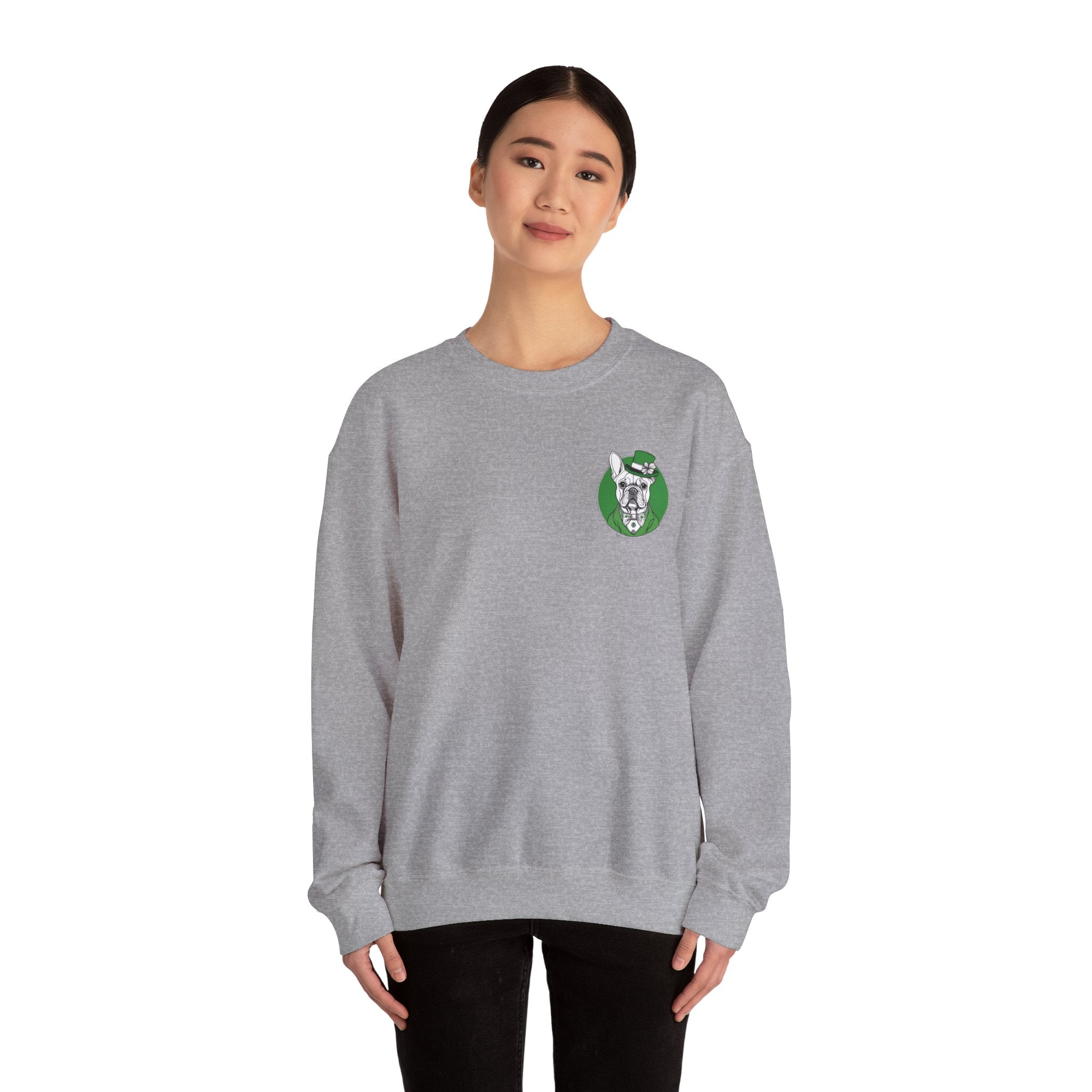 Bulldog St. Patrick's Day Sweatshirt (Kiss Me/French)