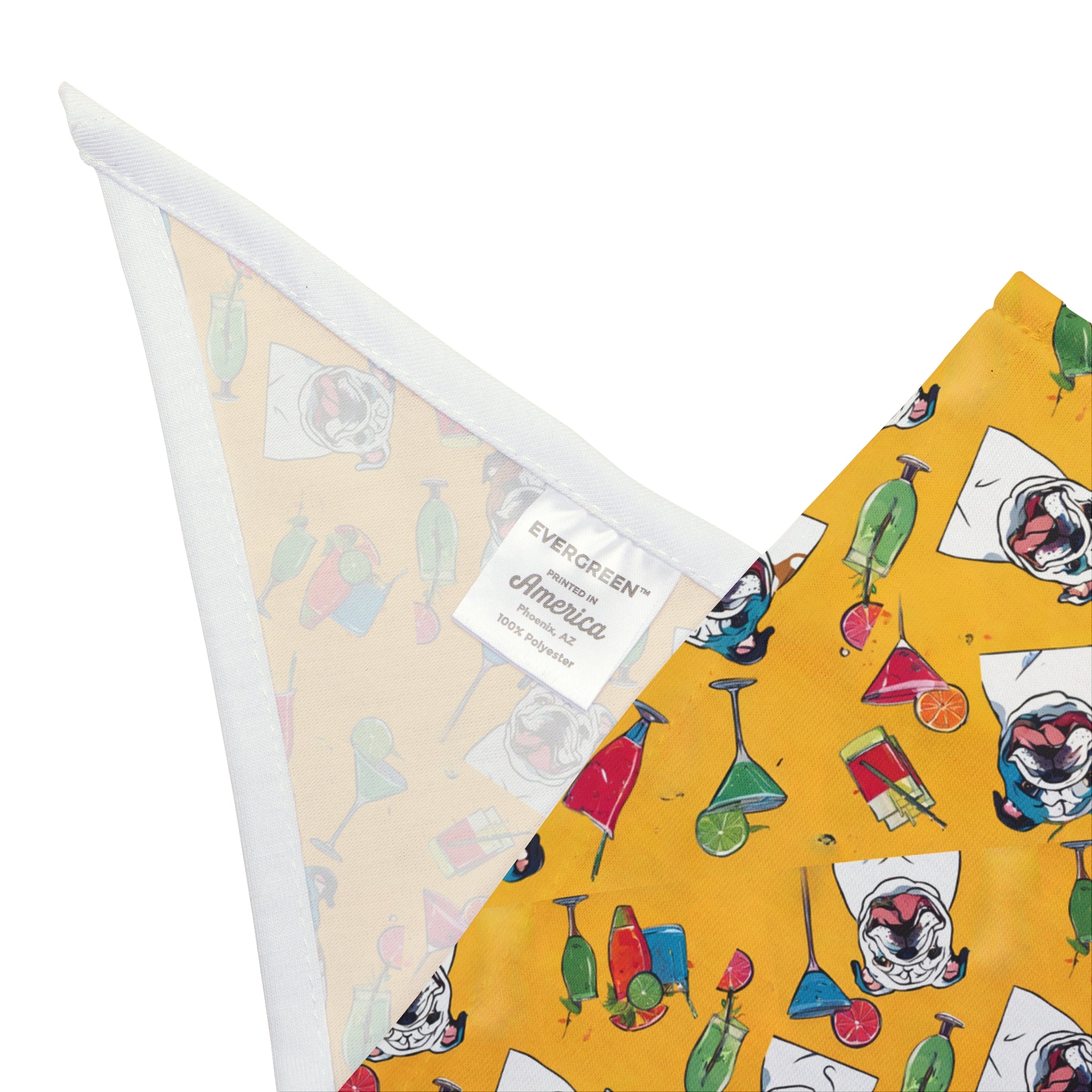 Tipsy Bully Summer Cocktail Bulldog Bandana (English/Yellow)