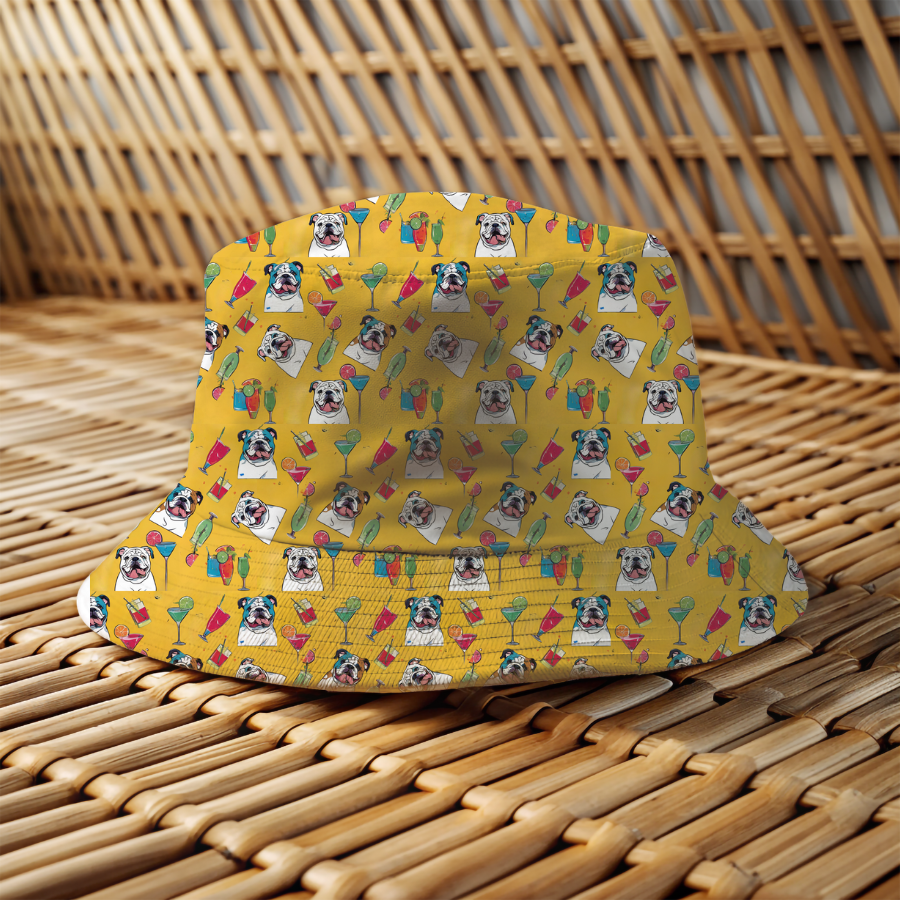 Tipsy Bully Unisex All-Over-Print Bucket Hat (English/Yellow)