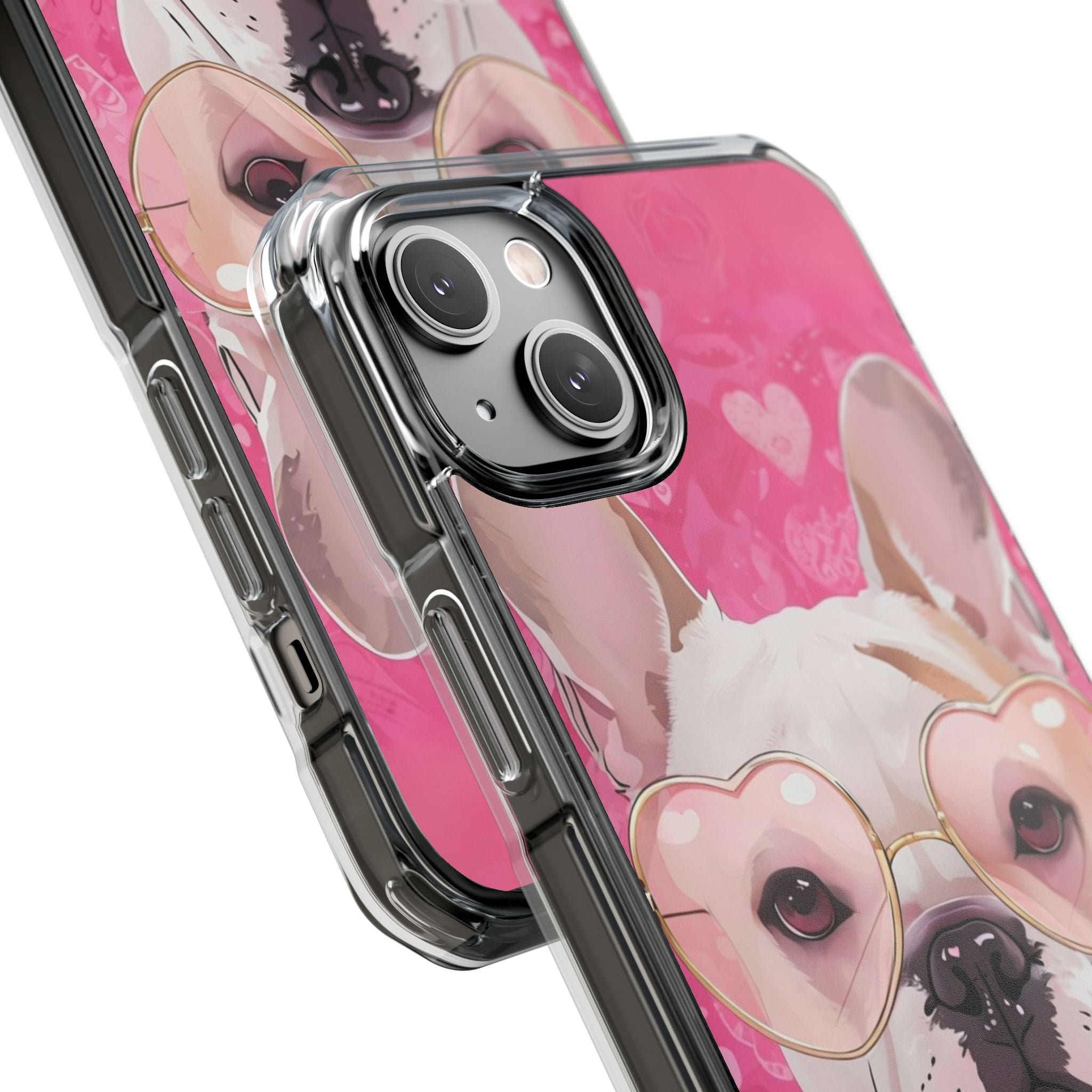 Puppy Love Protection Valentine's Day Phone Case (White/French)