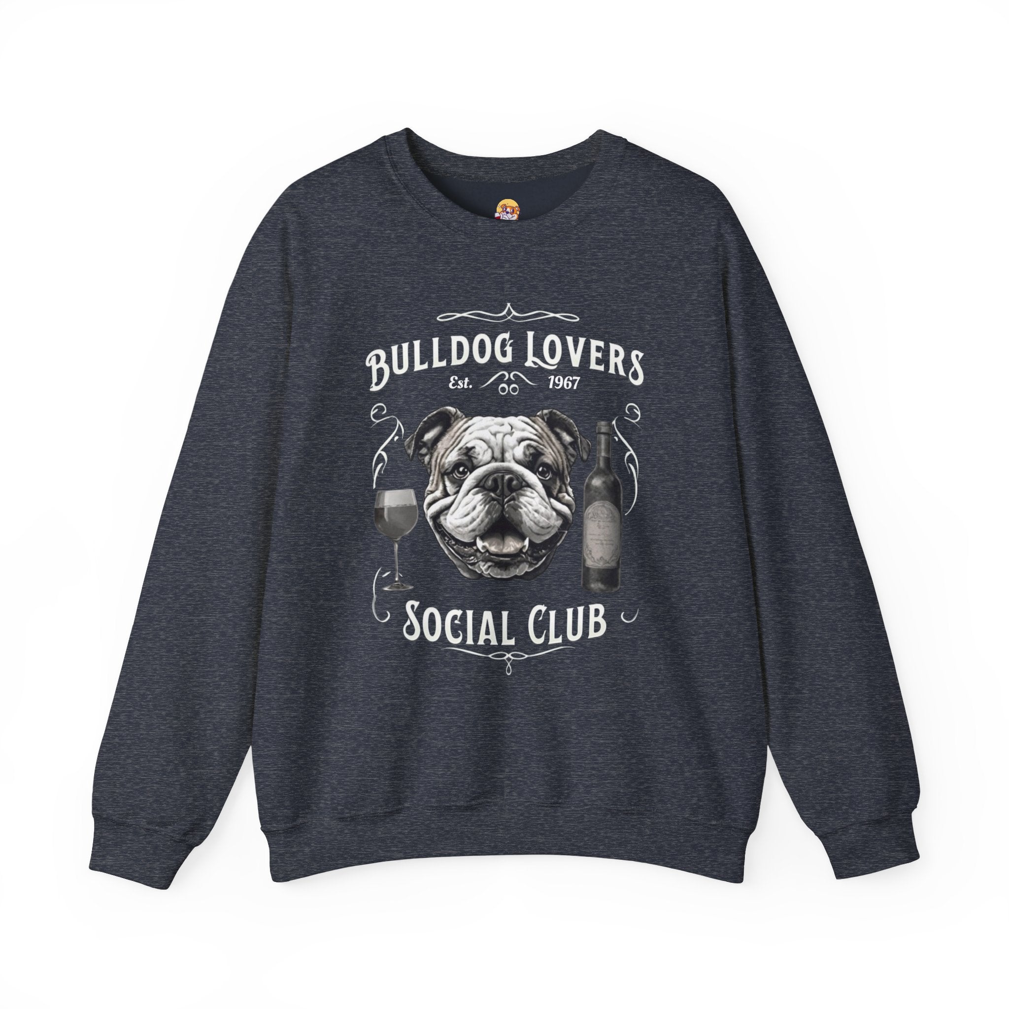 Bulldog Lovers Social Club Unisex Heavy Blend™ Crewneck Sweatshirt (English/Wine)