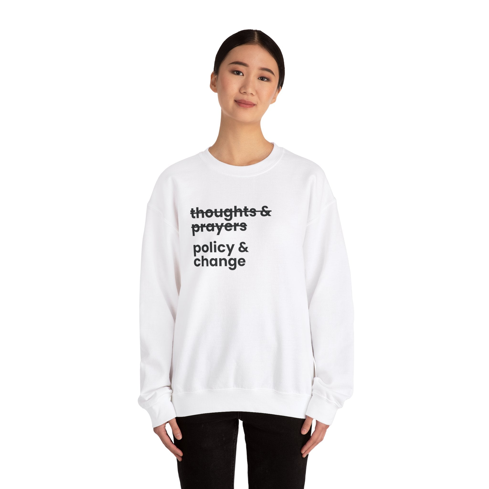 Policy & Change" Unisex Crew Neck Sweatshirt