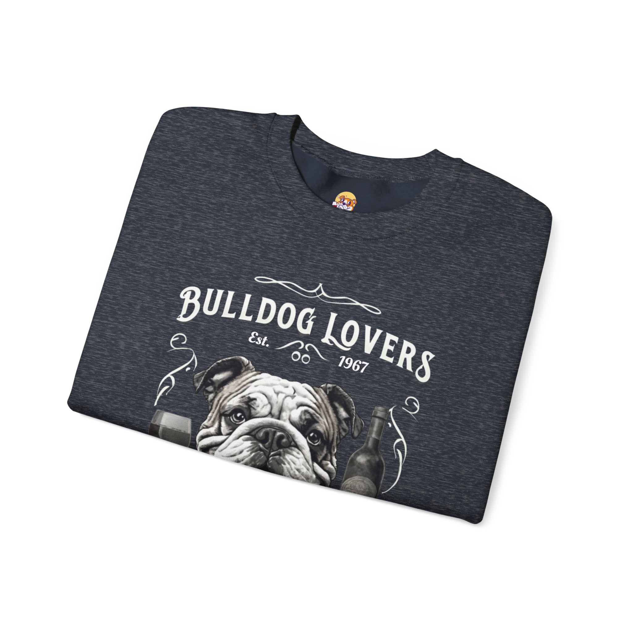 Bulldog Lovers Social Club Unisex Heavy Blend™ Crewneck Sweatshirt (English/Wine)