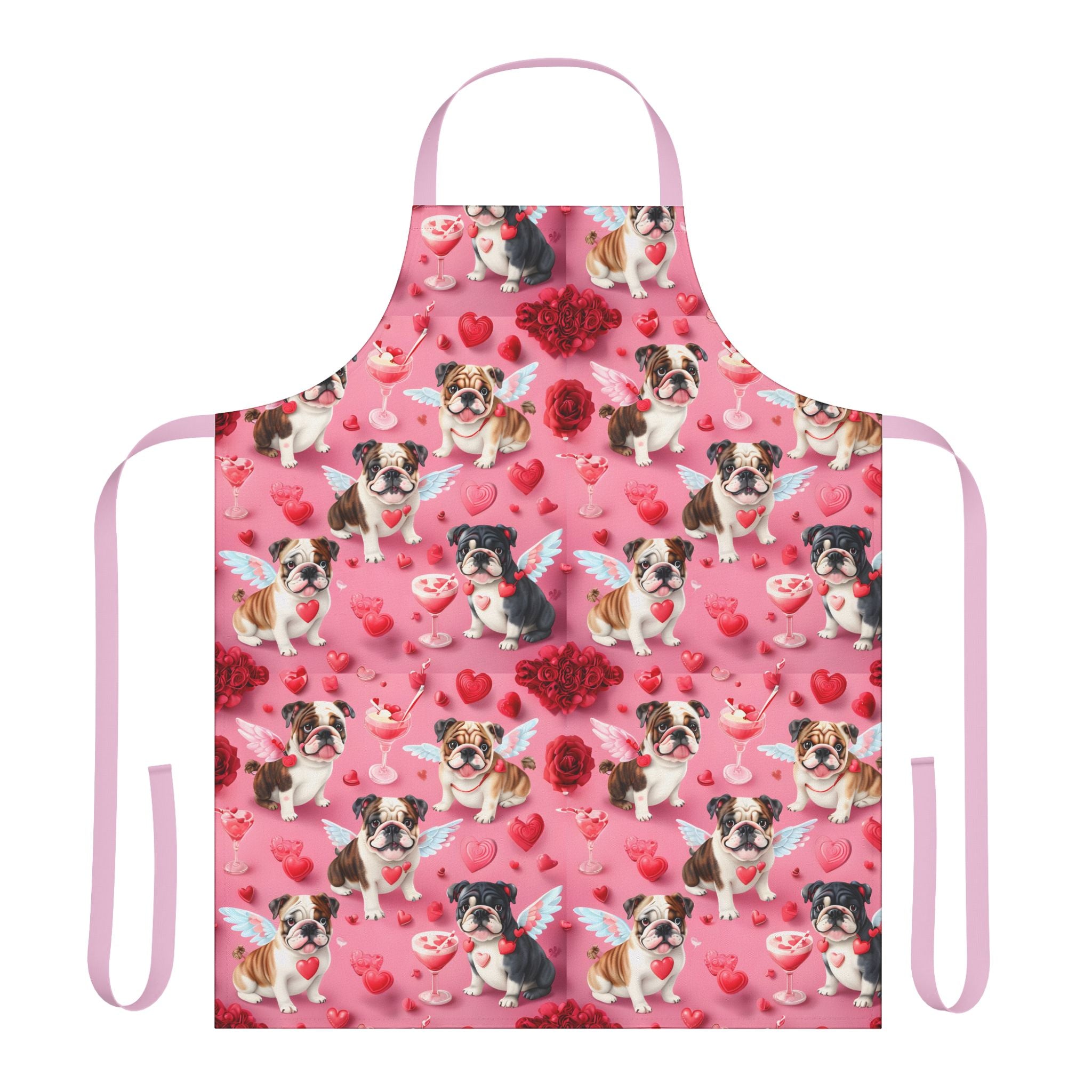 Bulldog Valentine’s Day Apron (English)