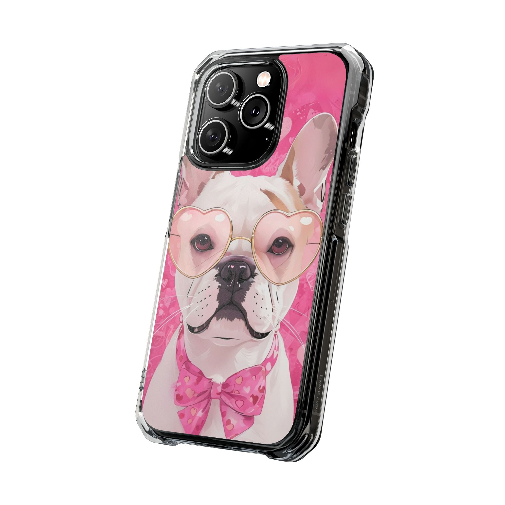 Puppy Love Protection Valentine's Day Phone Case (White/French)