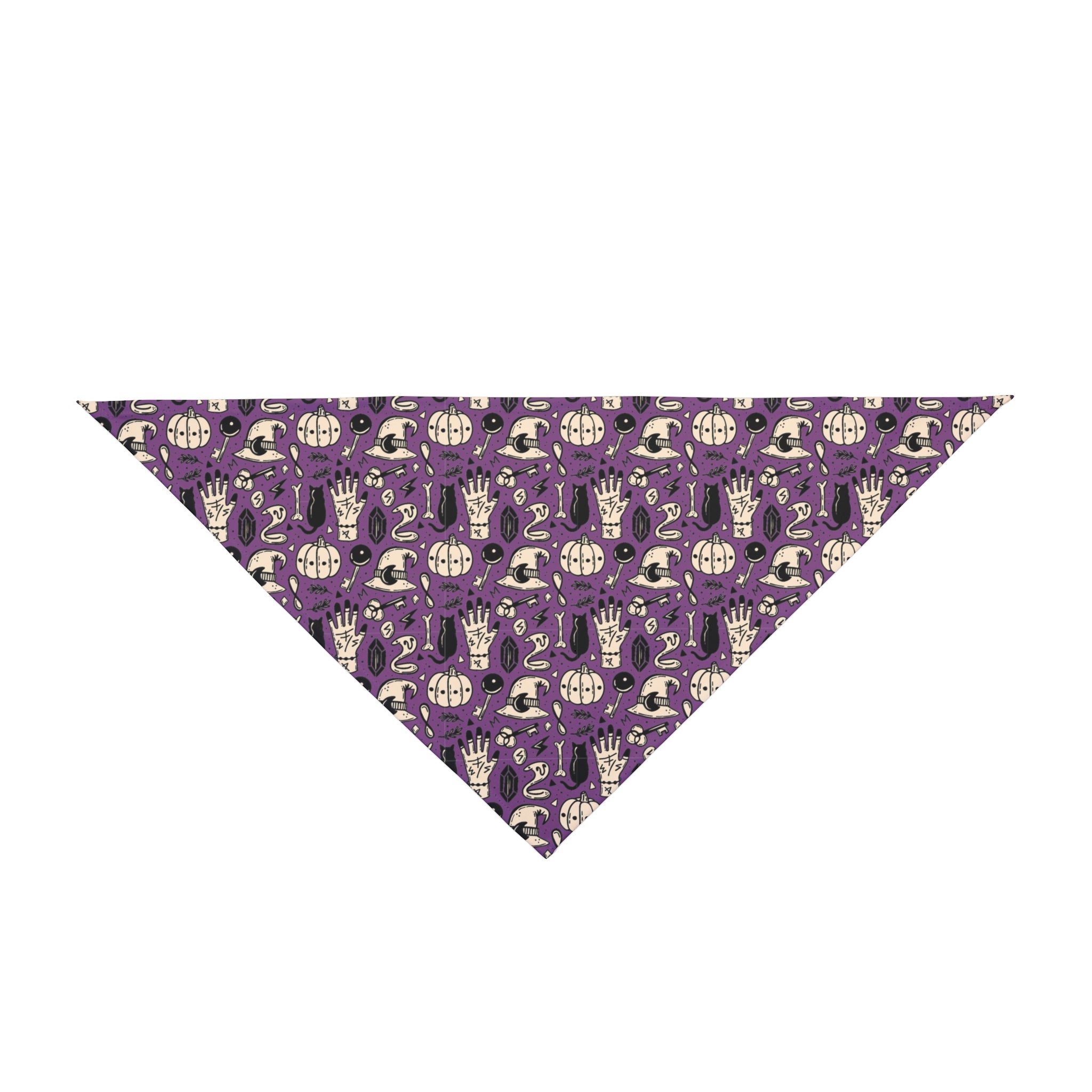 Halloween Bulldog Bandana (English/French/Purple/Witch Hat)