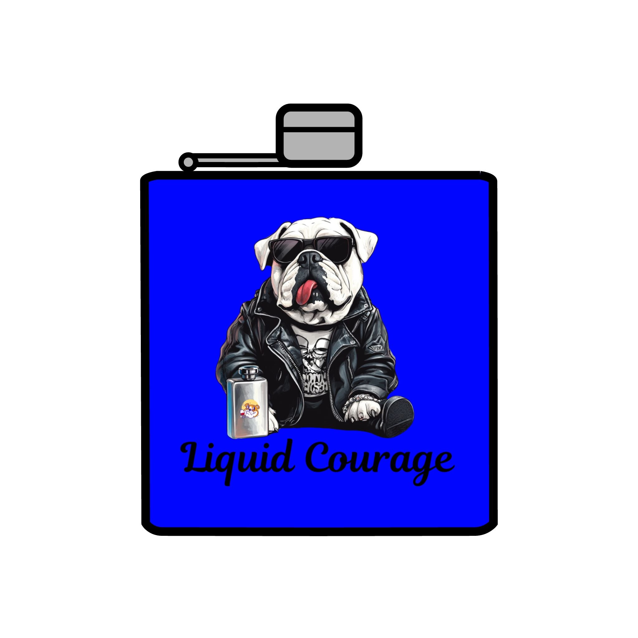 Tipsy Bully Stainless Steel Flask – Bulldog Edition (English/Courage)