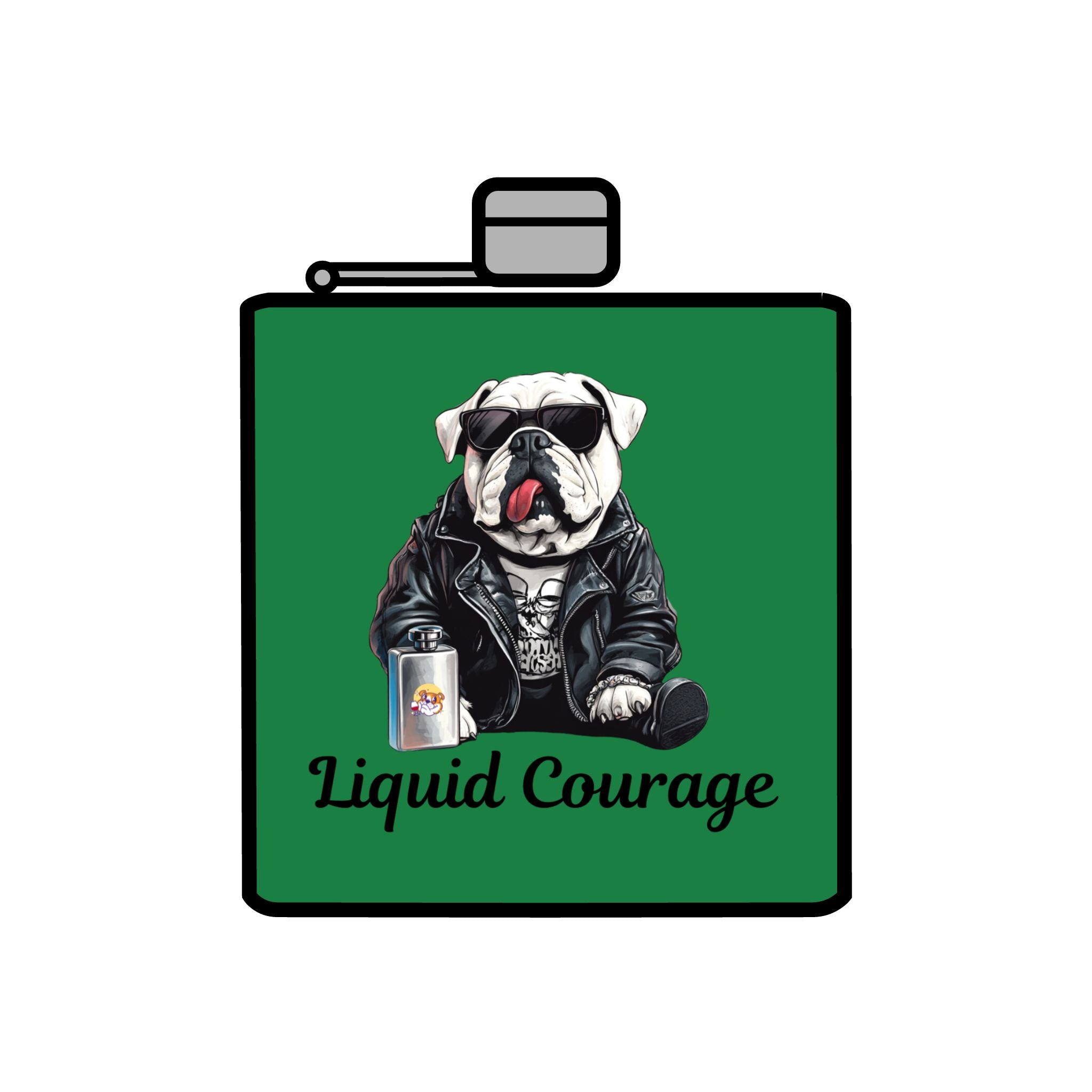 Tipsy Bully Stainless Steel Flask – Bulldog Edition (English/Courage)